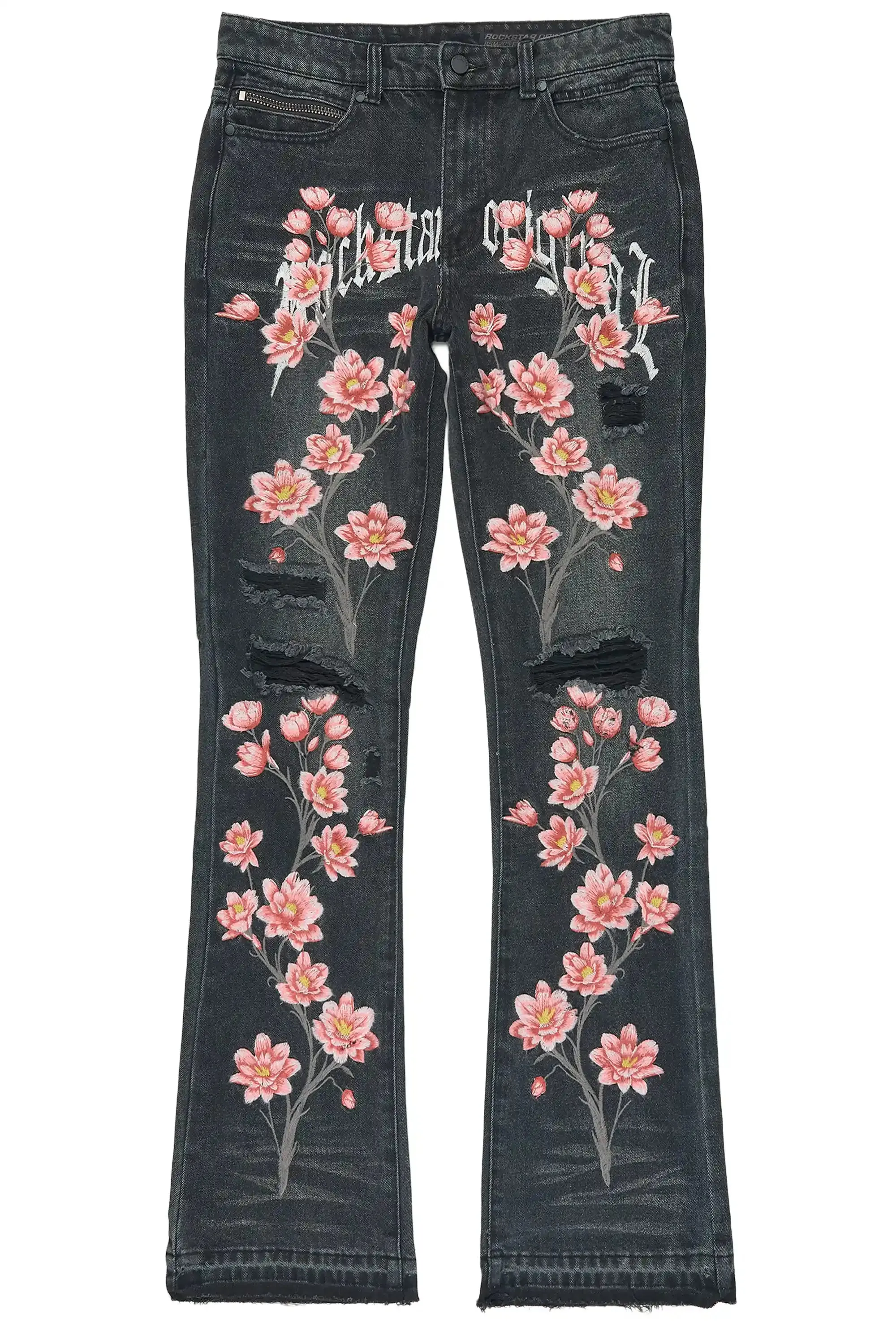 Folor Dark Grey Stacked Flare Jean sold by Rockstar Original