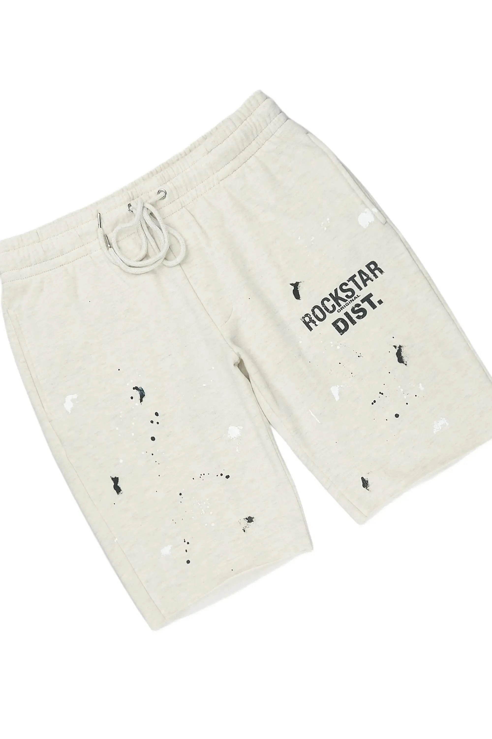 Raffer Light Oatmeal Cut Sleeve Hoodie Short Set sold by Rockstar Original product image thumbnail 3
