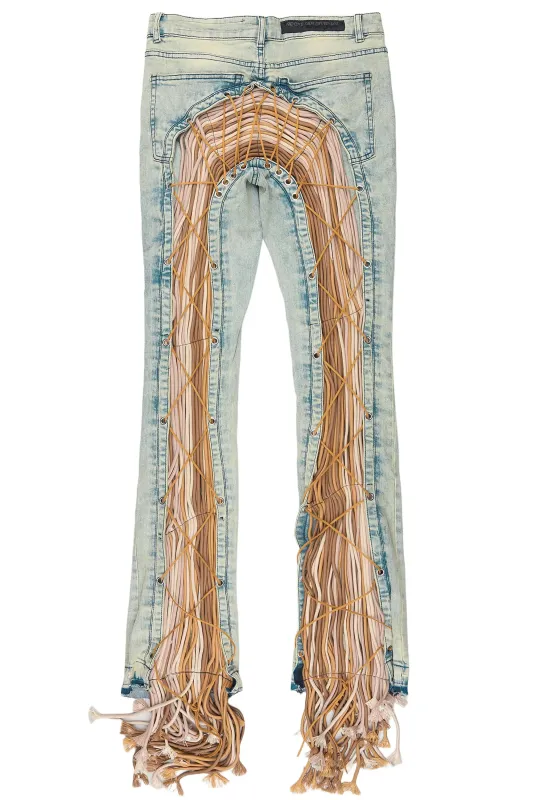 Otto Tint Blue Wash Stacked Flare Jean made by Rockstar Original