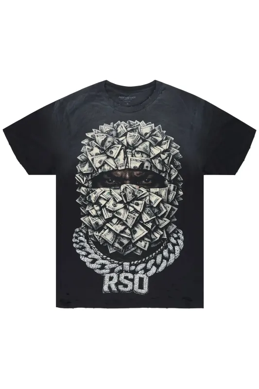 Kairox Black Oversized Graphic T-Shirt made by Rockstar Original