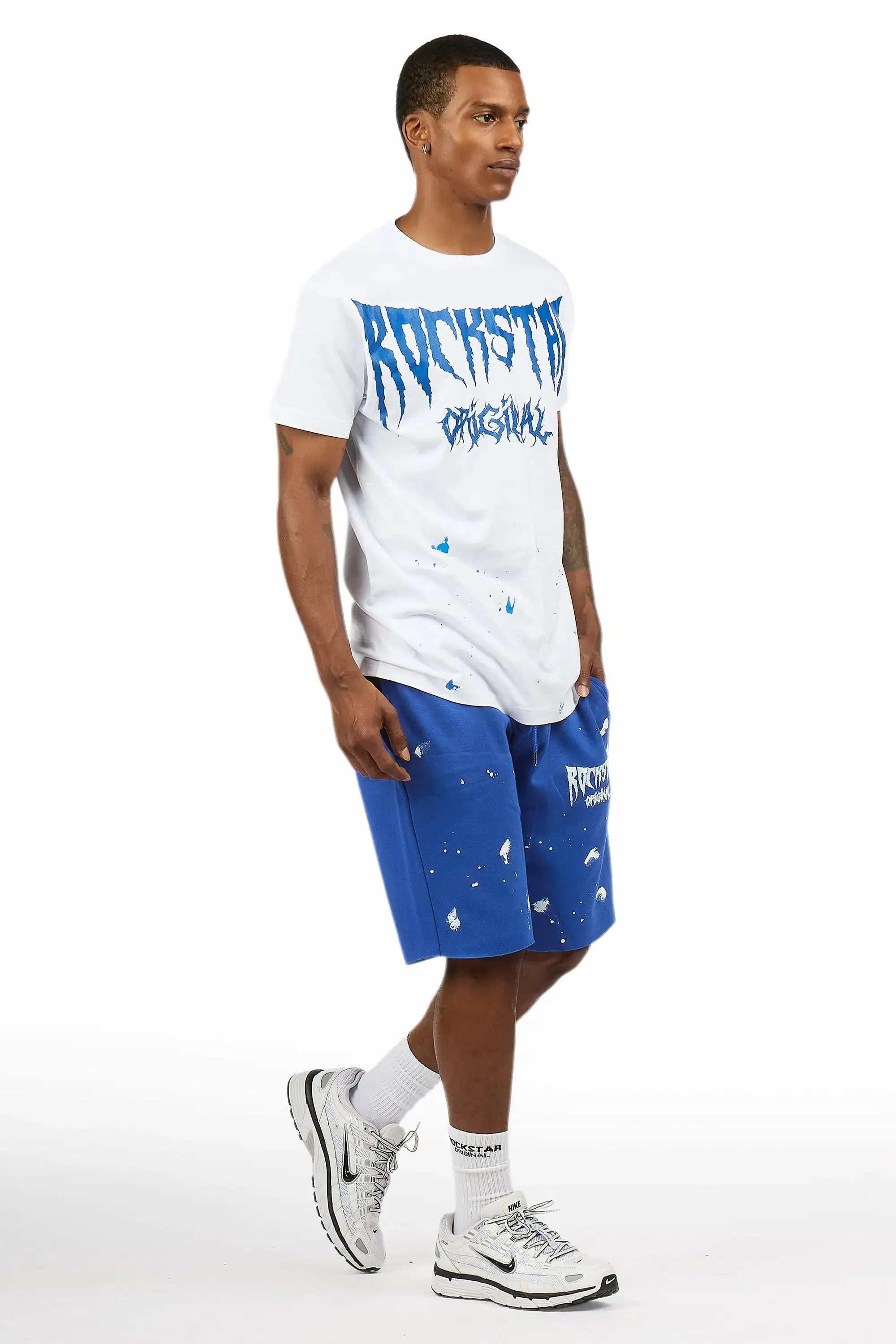 Twinkle White/Royal Blue T-Shirt/Short Set sold by Rockstar Original product image thumbnail 3