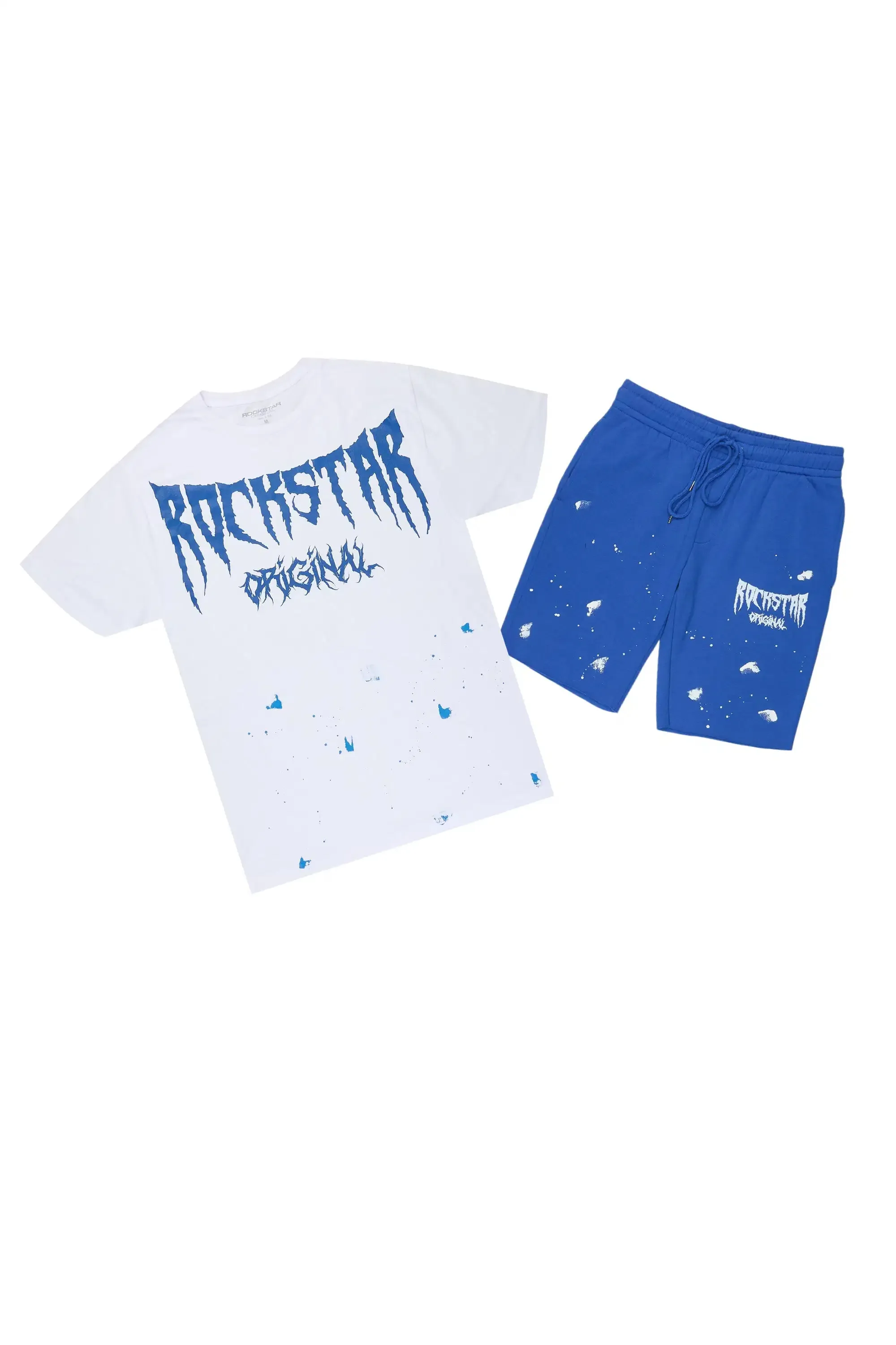 Twinkle White/Royal Blue T-Shirt/Short Set sold by Rockstar Original