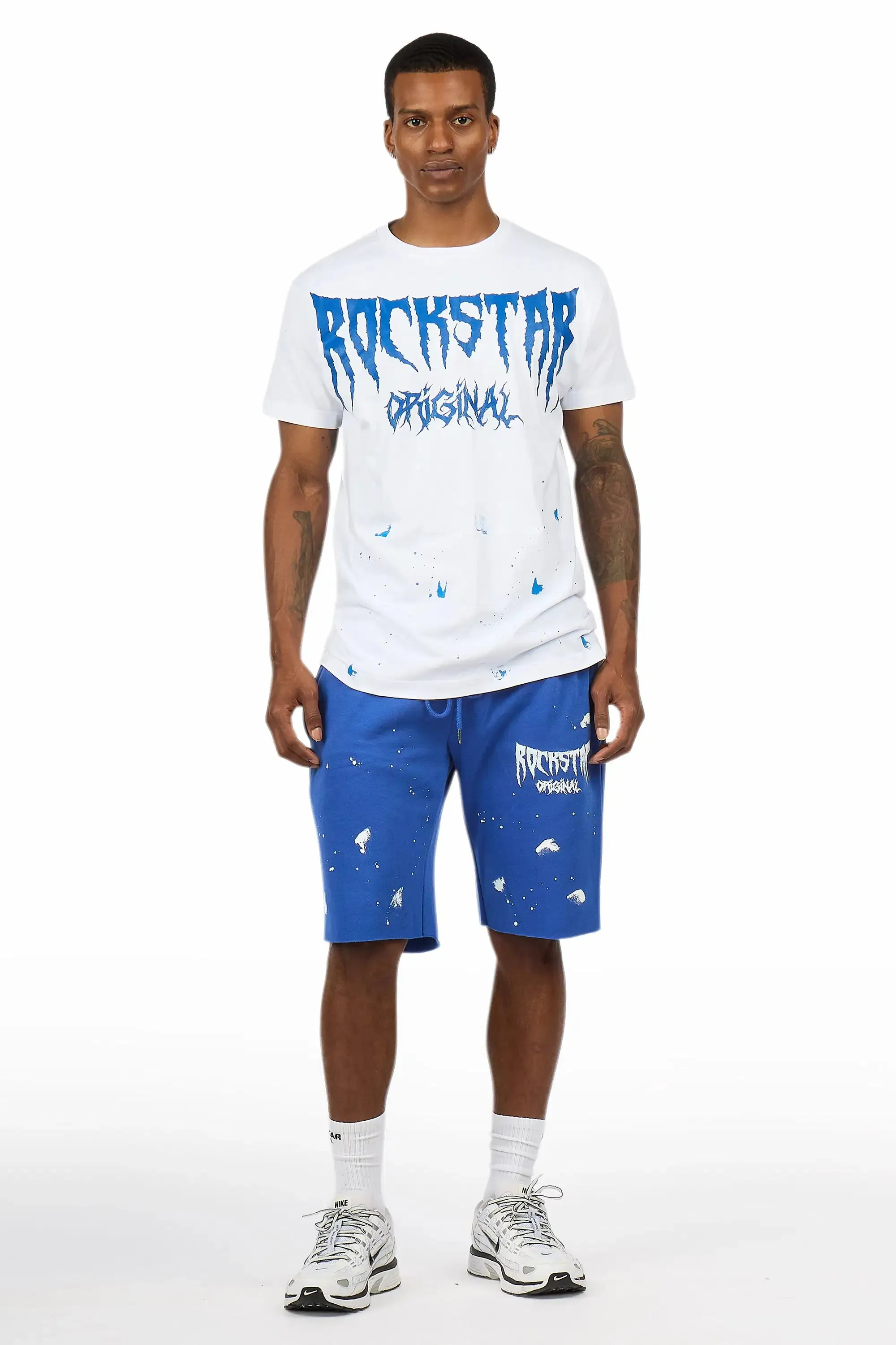 Twinkle White/Royal Blue T-Shirt/Short Set sold by Rockstar Original product image thumbnail 2