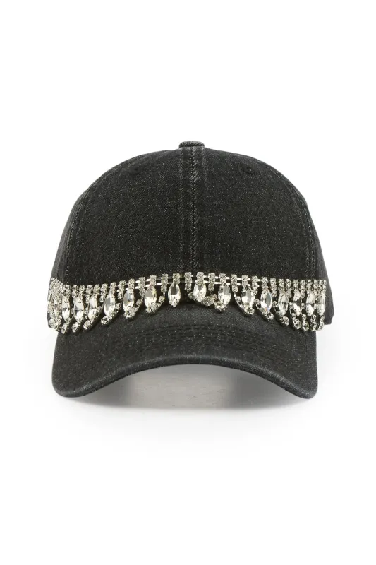 Alishaa Black Rhinestone Trucker Hat made by Rockstar Original