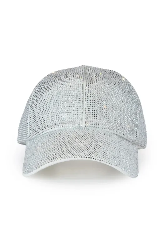 Wilamesha White Rhinestone Trucker Hat made by Rockstar Original