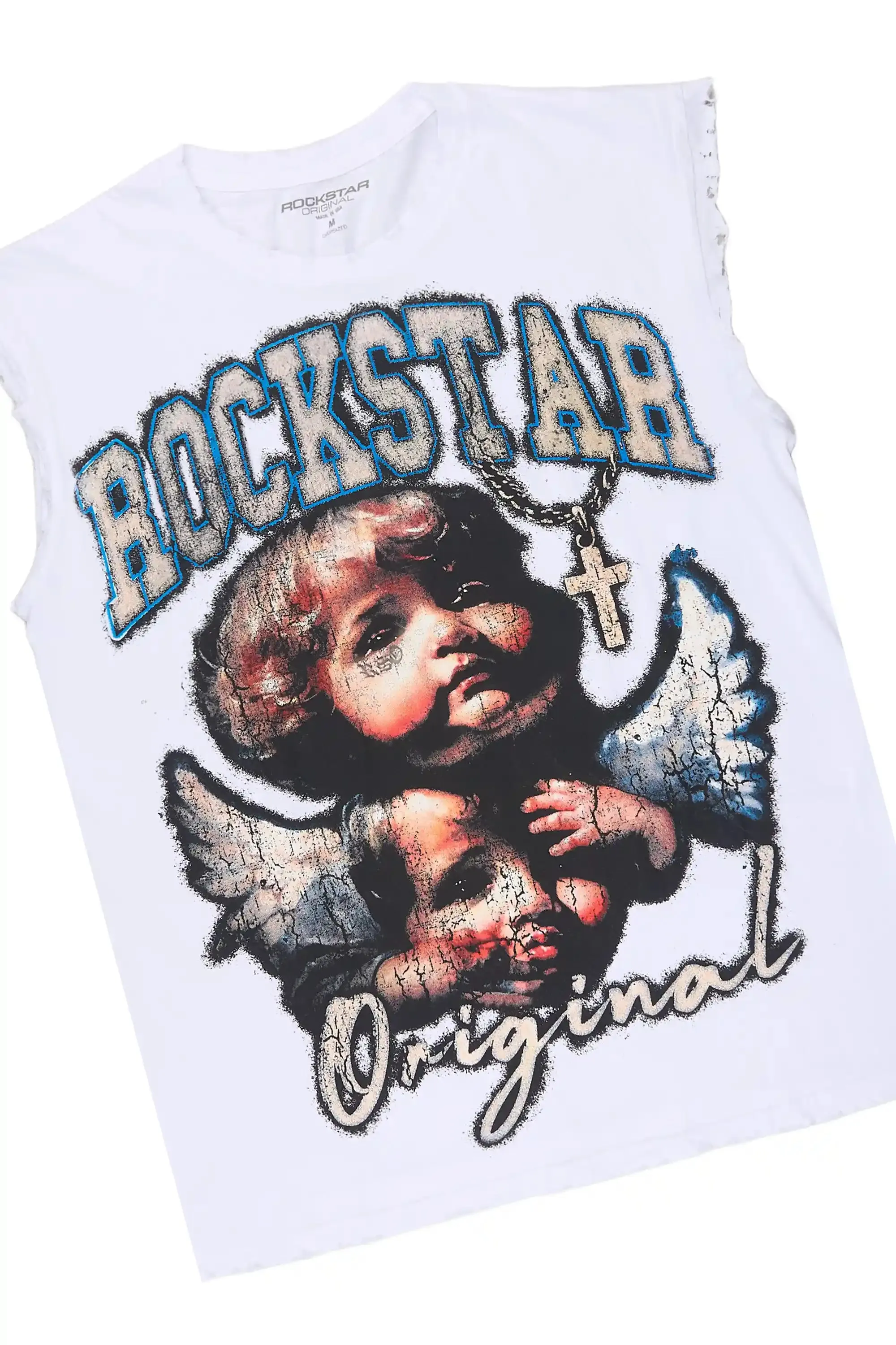 Deiter 2.0 White/Tint Blue Oversized Graphic T-Shirt & Malix Barrel Fit Jean Set sold by Rockstar Original product image thumbnail 2