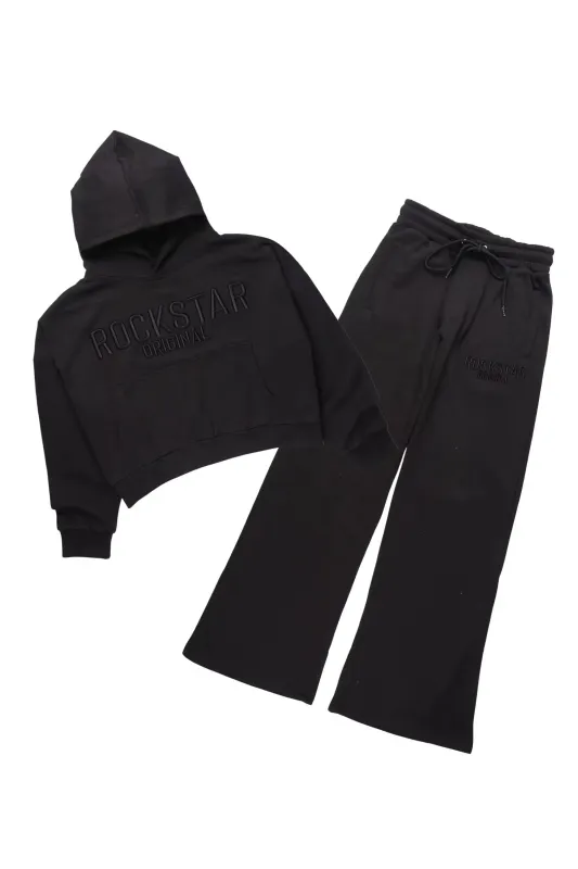Alpha Black Hoodie/Baggy Track Pant Set made by Rockstar Original