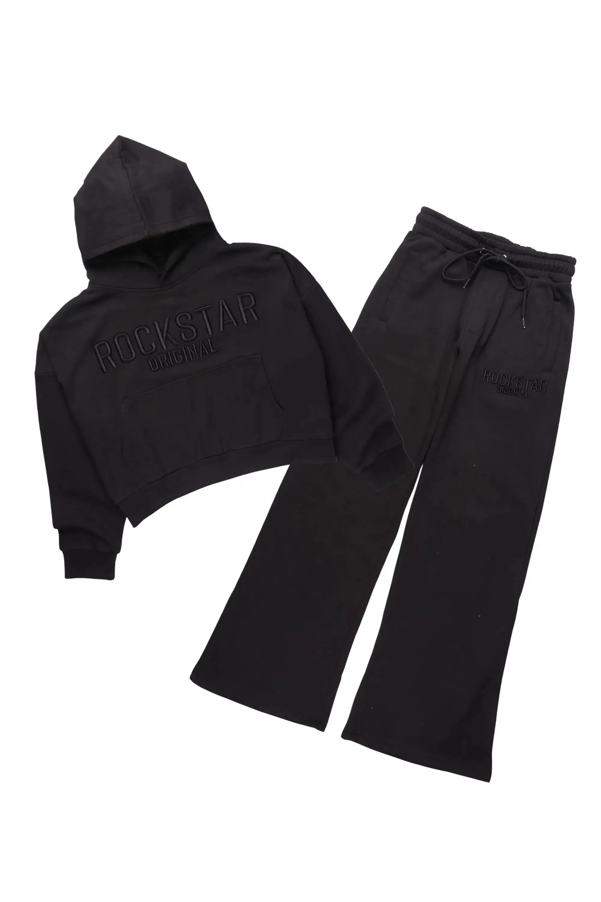 Alpha Black Hoodie/Baggy Track Pant Set sold by Rockstar Original