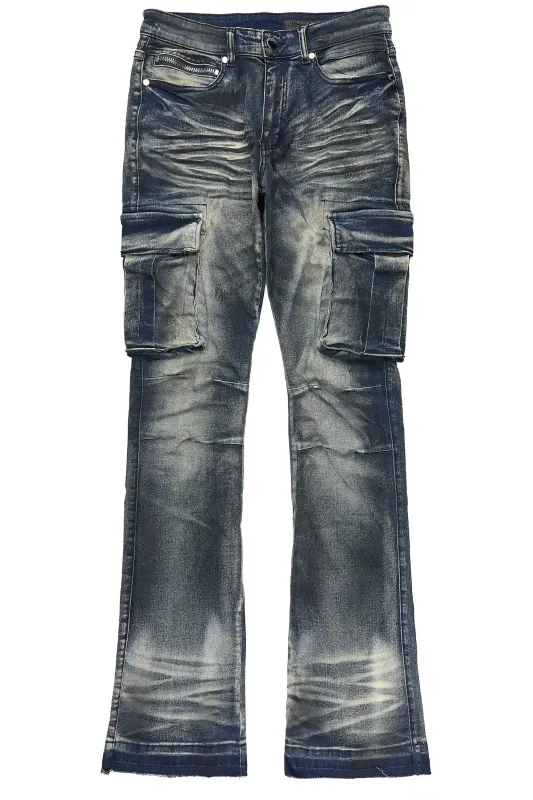 Cruz Dark Blue Stacked Fit Jean made by Rockstar Original