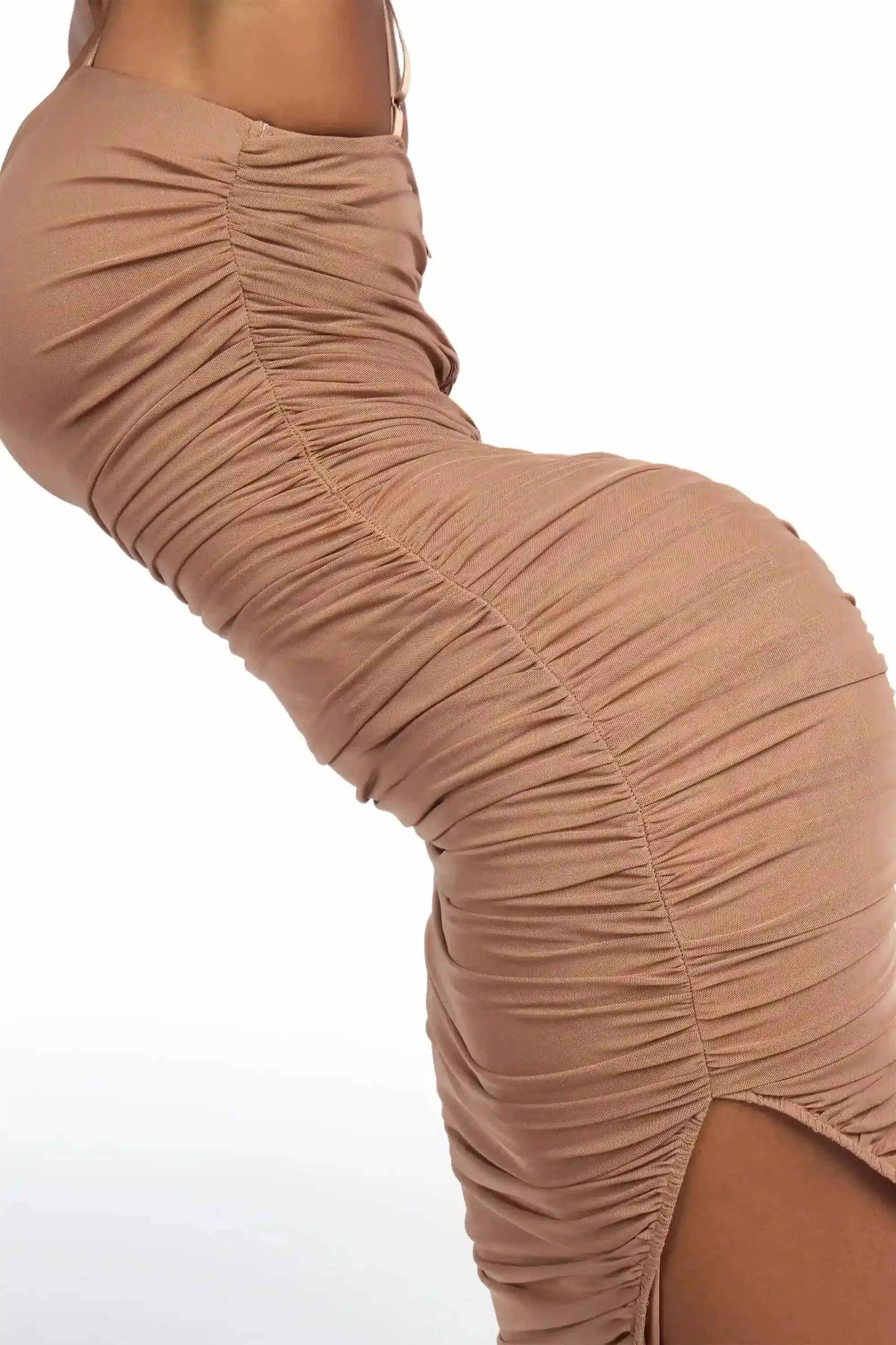 Stacked Mocha Mesh Midi Dress sold by Rockstar Original product image thumbnail 5