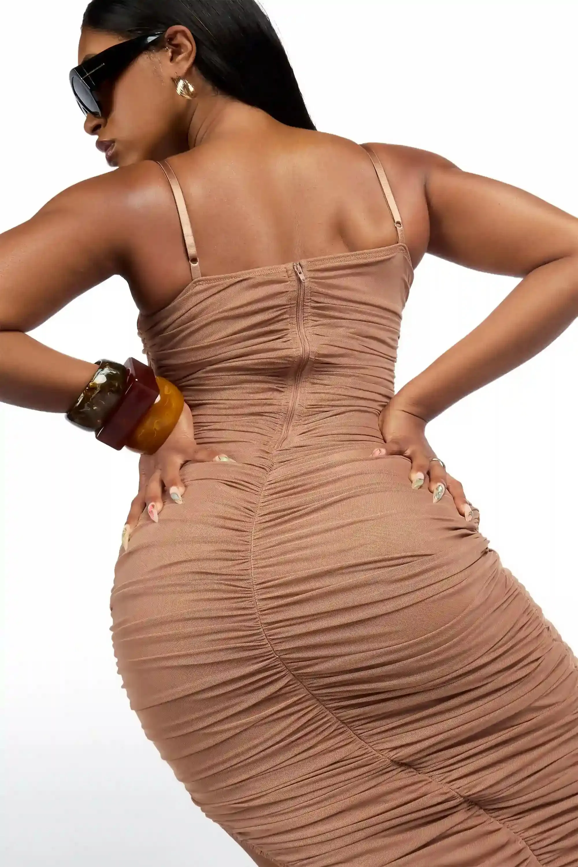 Stacked Mocha Mesh Midi Dress sold by Rockstar Original product image thumbnail 2