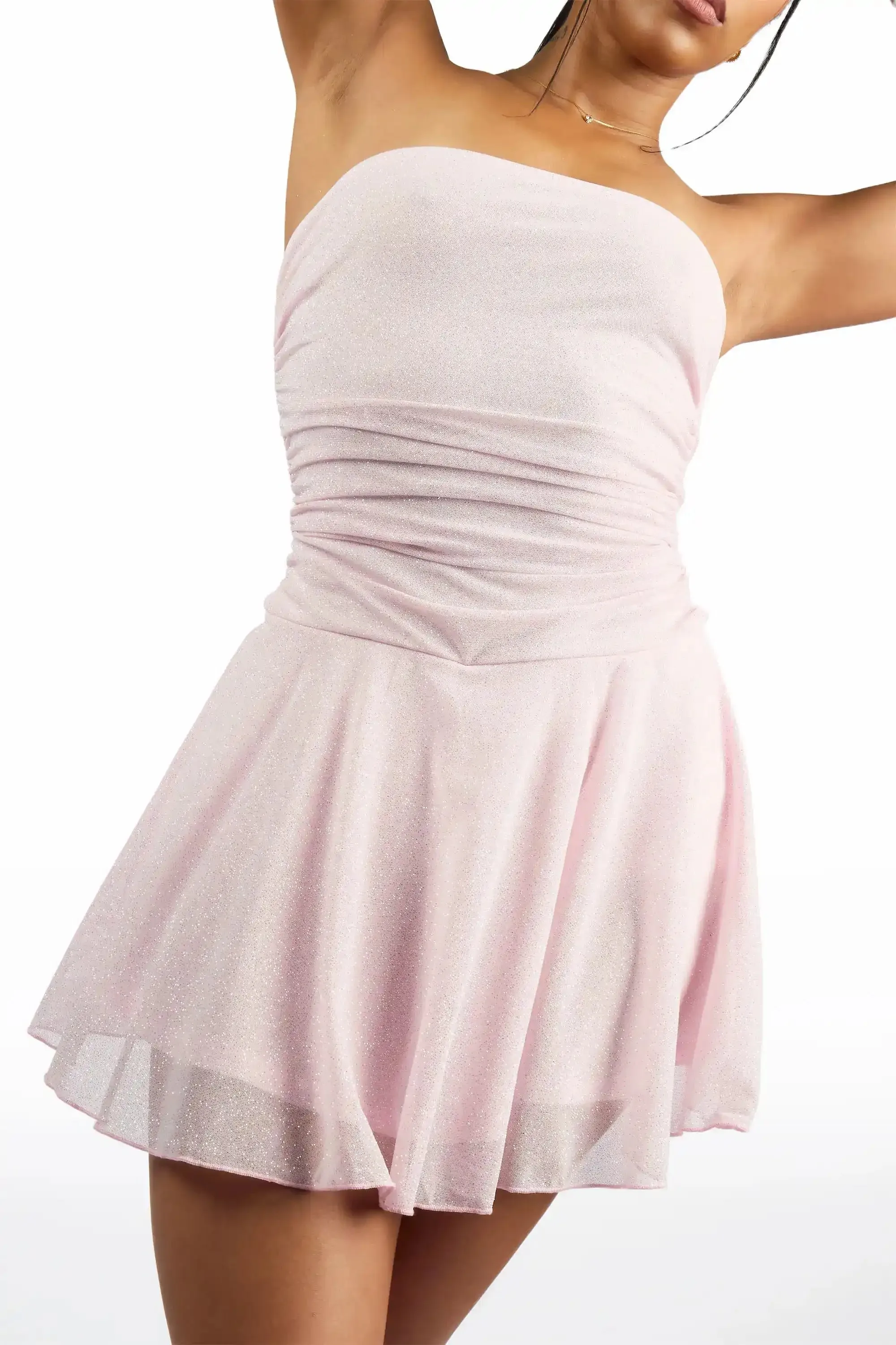 Glitter-Up Tiered Pink Mini Dress sold by Rockstar Original product image thumbnail 2