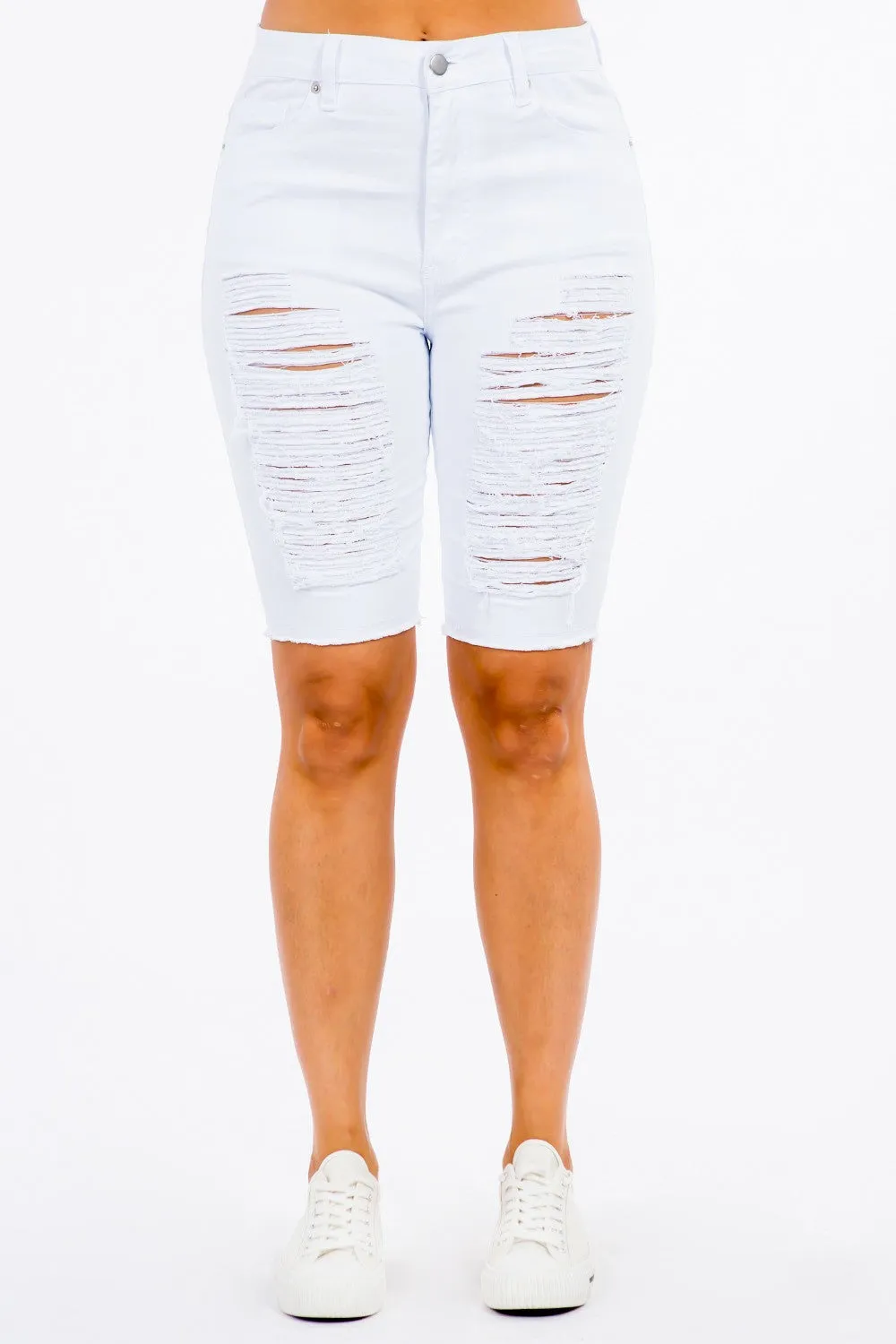 Nataasha White Distressed Denim Short sold by Rockstar Original