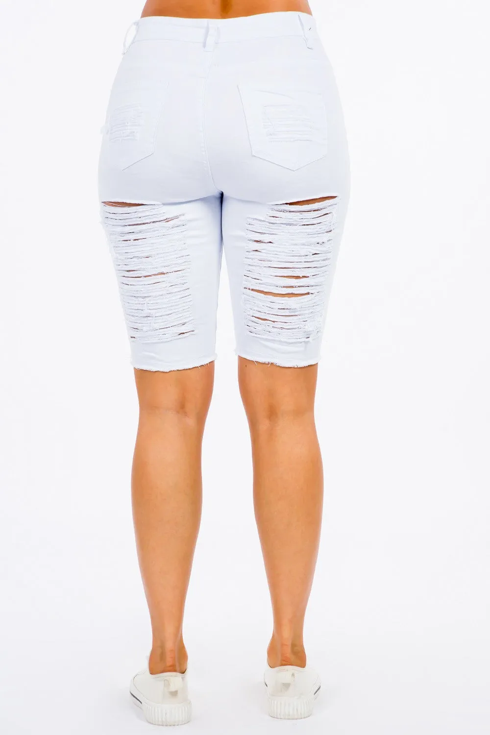 Nataasha White Distressed Denim Short sold by Rockstar Original product image thumbnail 2