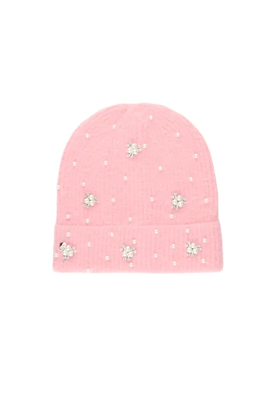 Shania Pink Rhinestone Beanie made by Rockstar Original