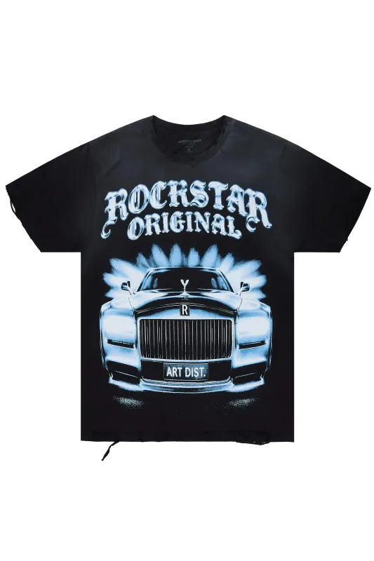 Rolls Black Oversized Graphic T-Shirt made by Rockstar Original
