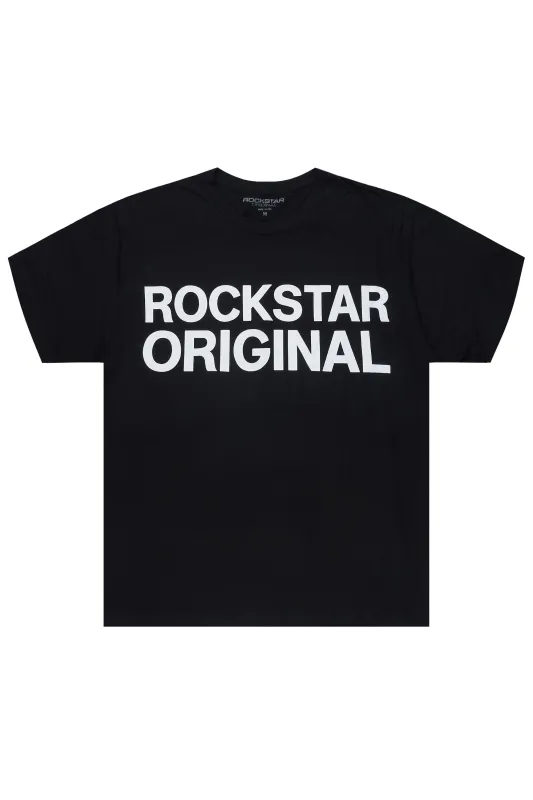 Keeth Black Oversized Graphic T-Shirt made by Rockstar Original