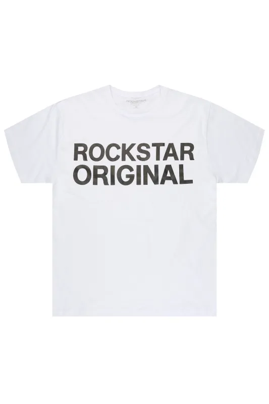Keeth White Oversized Graphic T-Shirt made by Rockstar Original