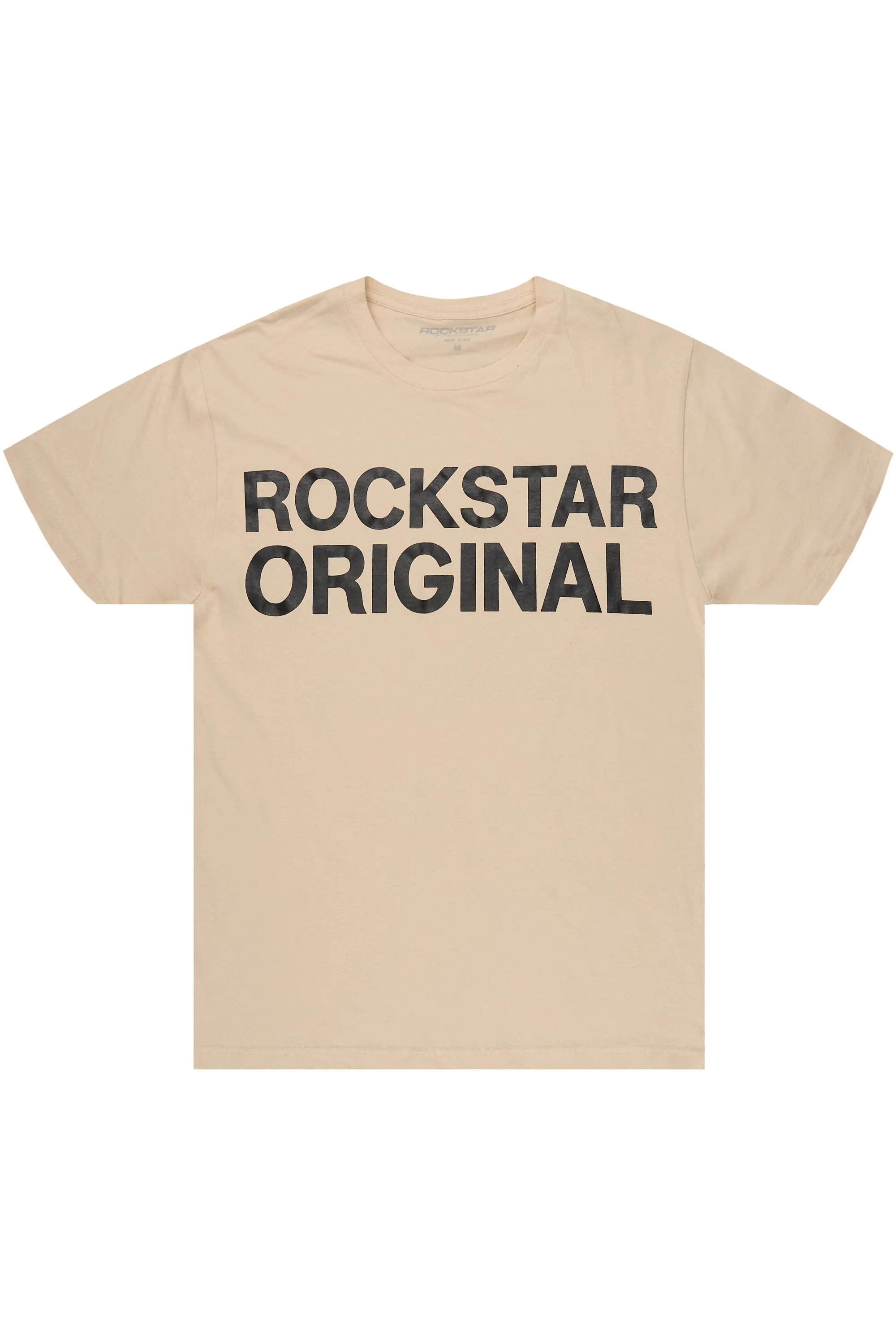 Keeth Beige Oversized Graphic T-Shirt sold by Rockstar Original