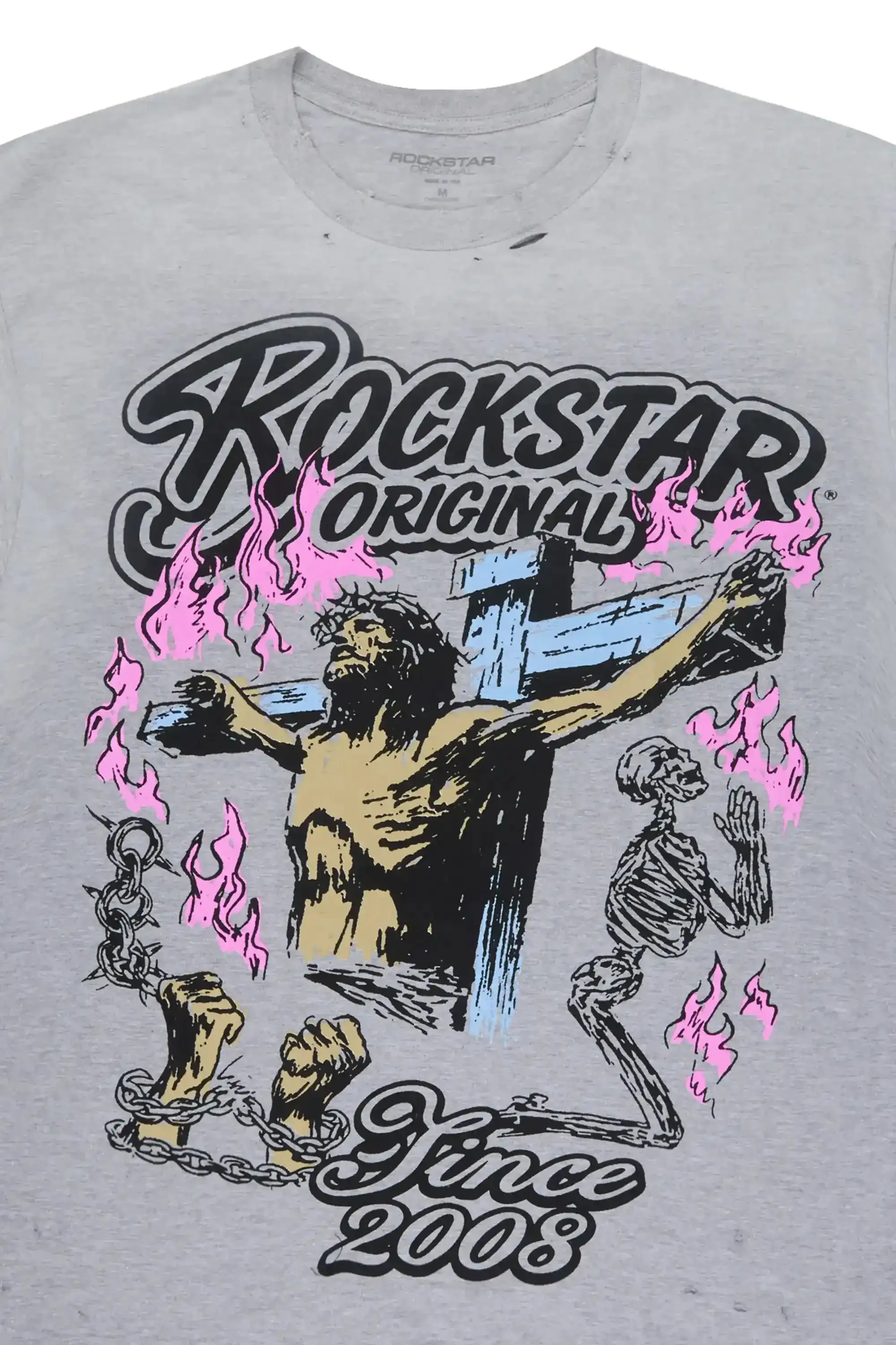 Kyren Heather Grey Oversized Graphic T-Shirt sold by Rockstar Original product image thumbnail 2