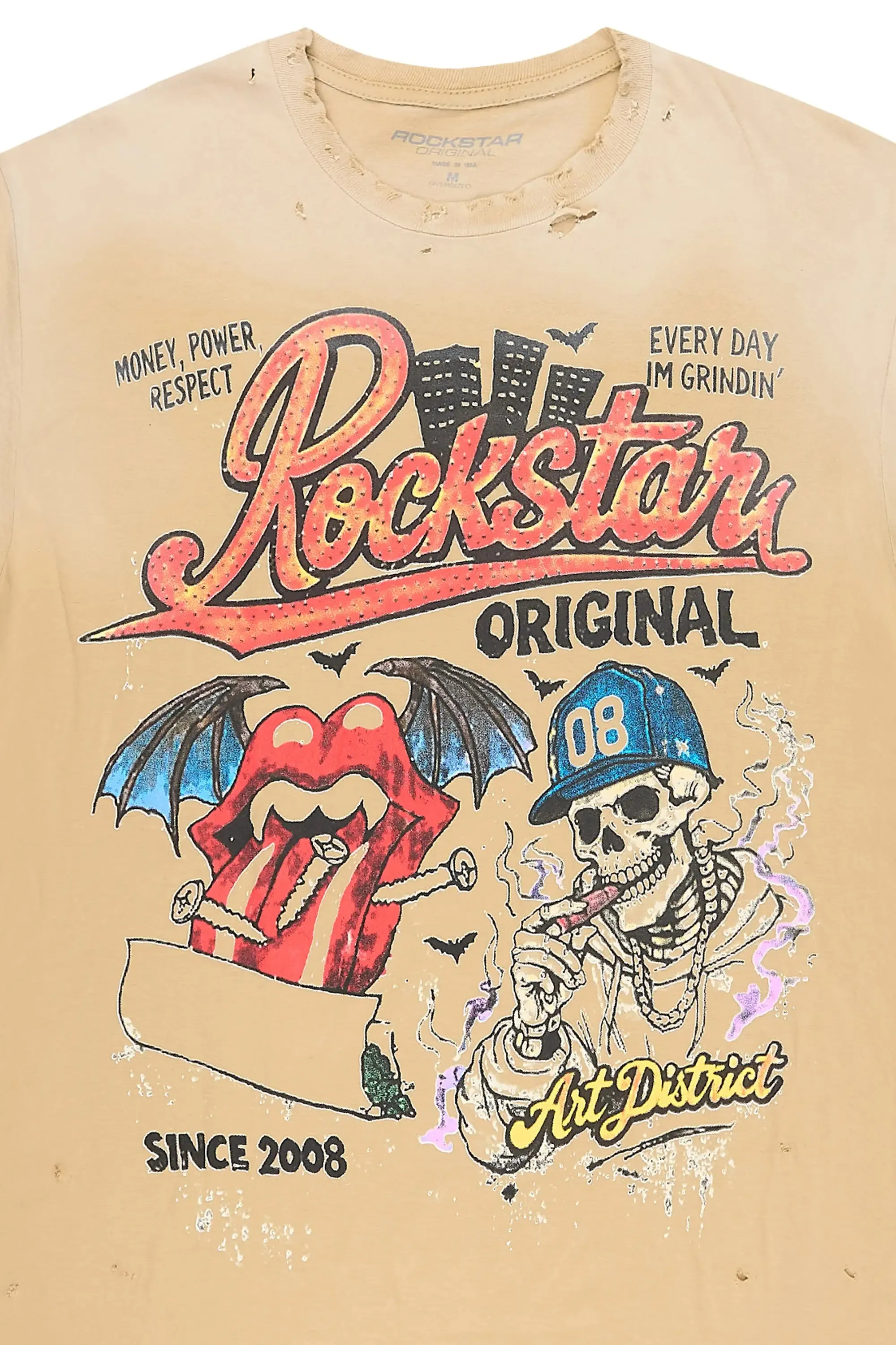 Batts Beige Oversized Graphic T-Shirt sold by Rockstar Original product image thumbnail 2