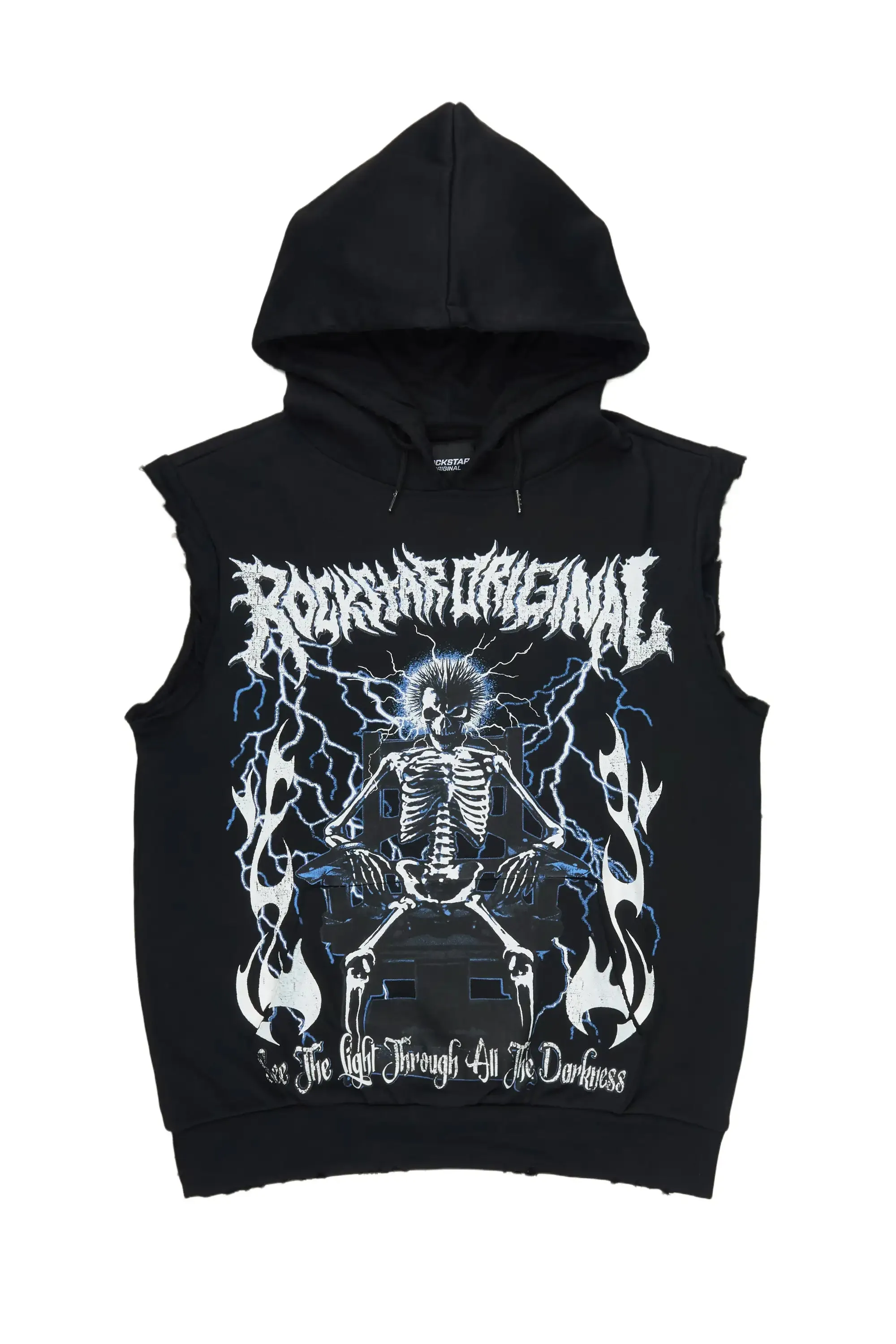 Deathrow Black Cut Sleeve Hoodie sold by Rockstar Original