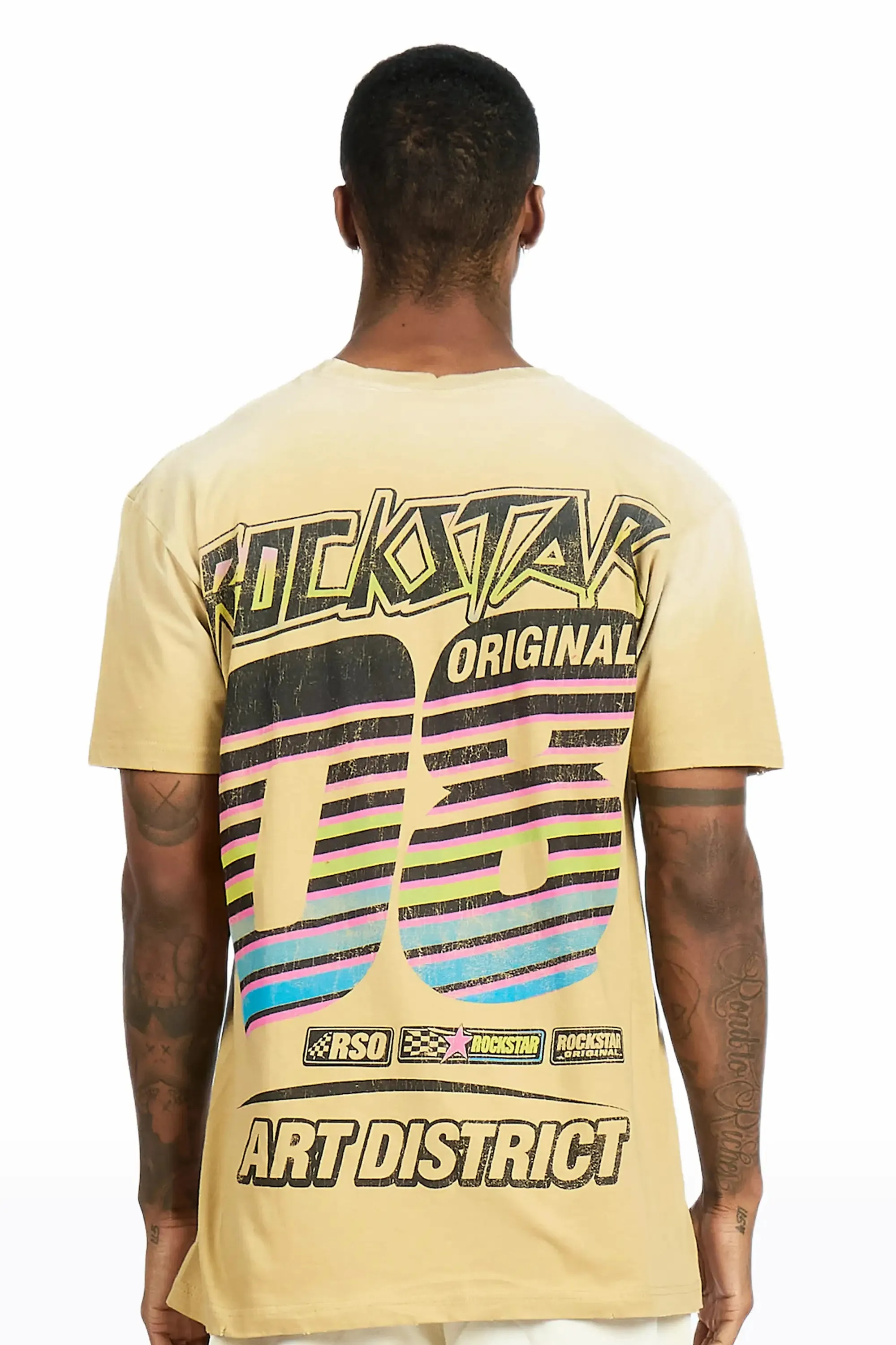 Burris Beige Oversized Graphic T-Shirt sold by Rockstar Original product image thumbnail 5