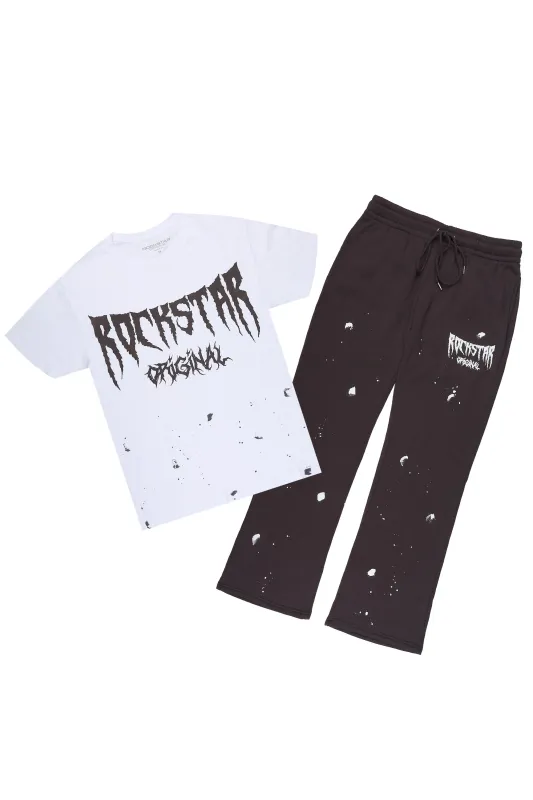 Twinkle White/Iron T-Shirt/Relaxed Track Set made by Rockstar Original