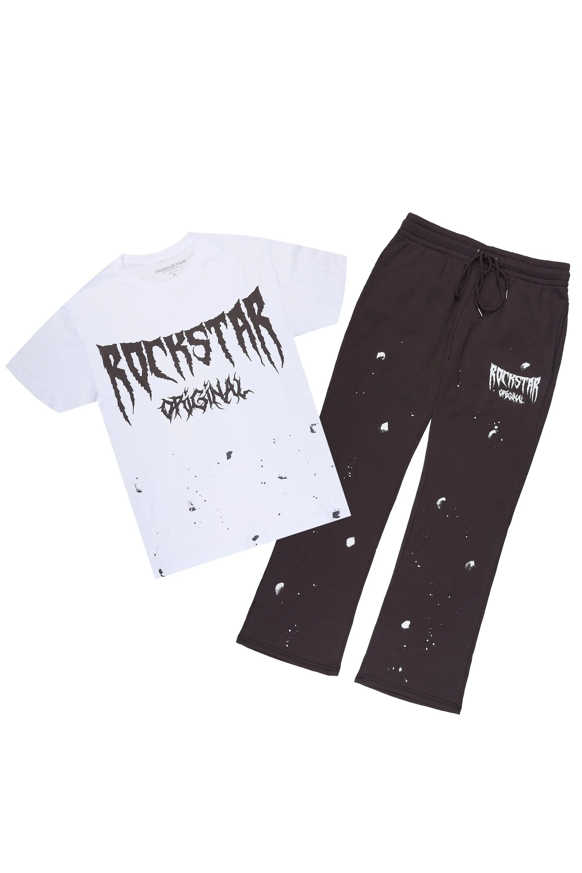 Twinkle White/Iron T-Shirt/Relaxed Track Set sold by Rockstar Original