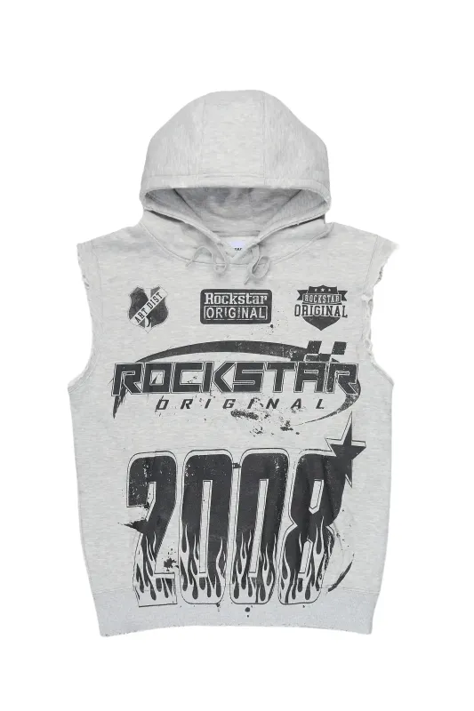 Amos Grey Cut Sleeve Hoodie made by Rockstar Original