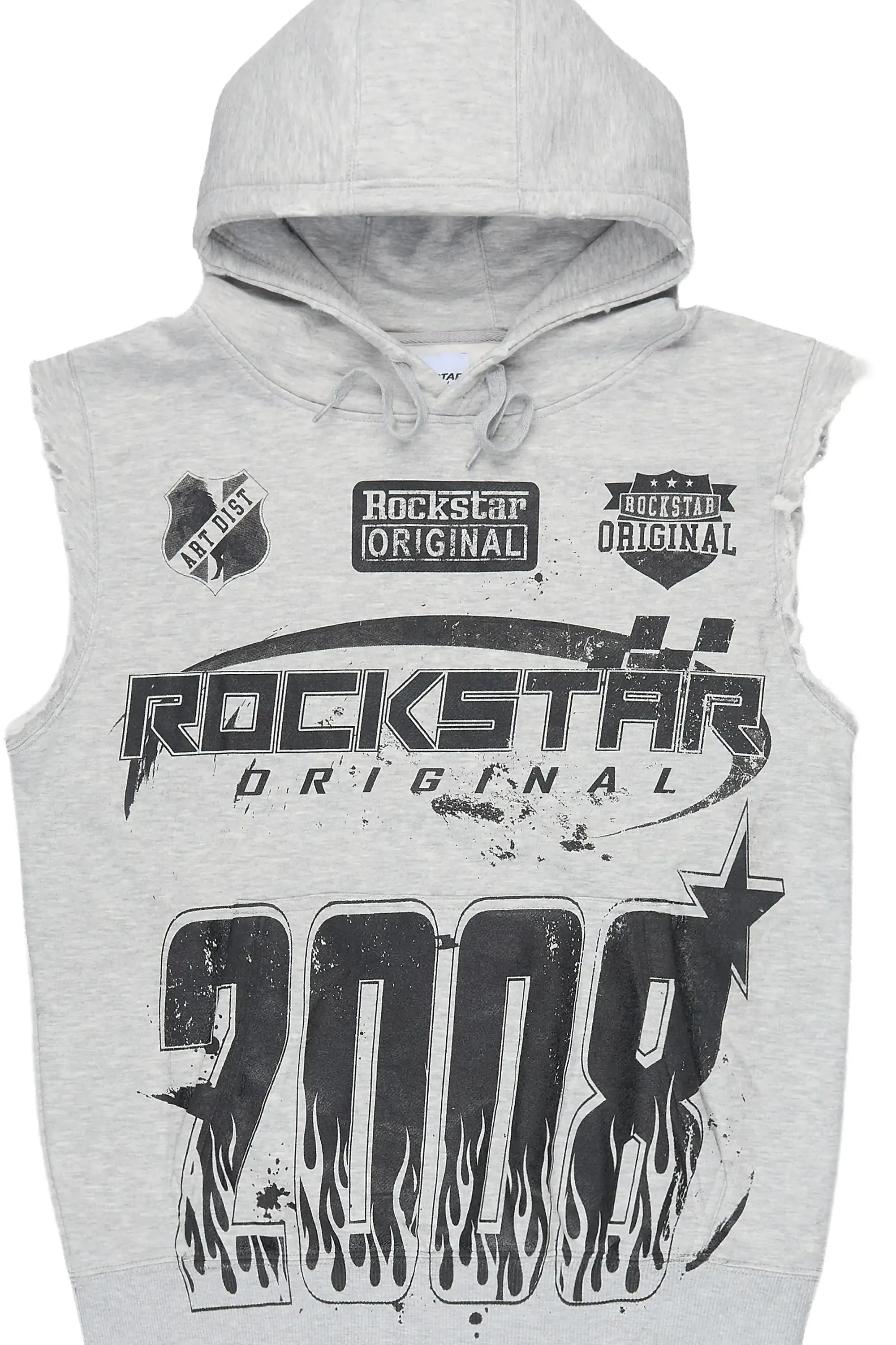 Amos Grey Cut Sleeve Hoodie sold by Rockstar Original product image thumbnail 2