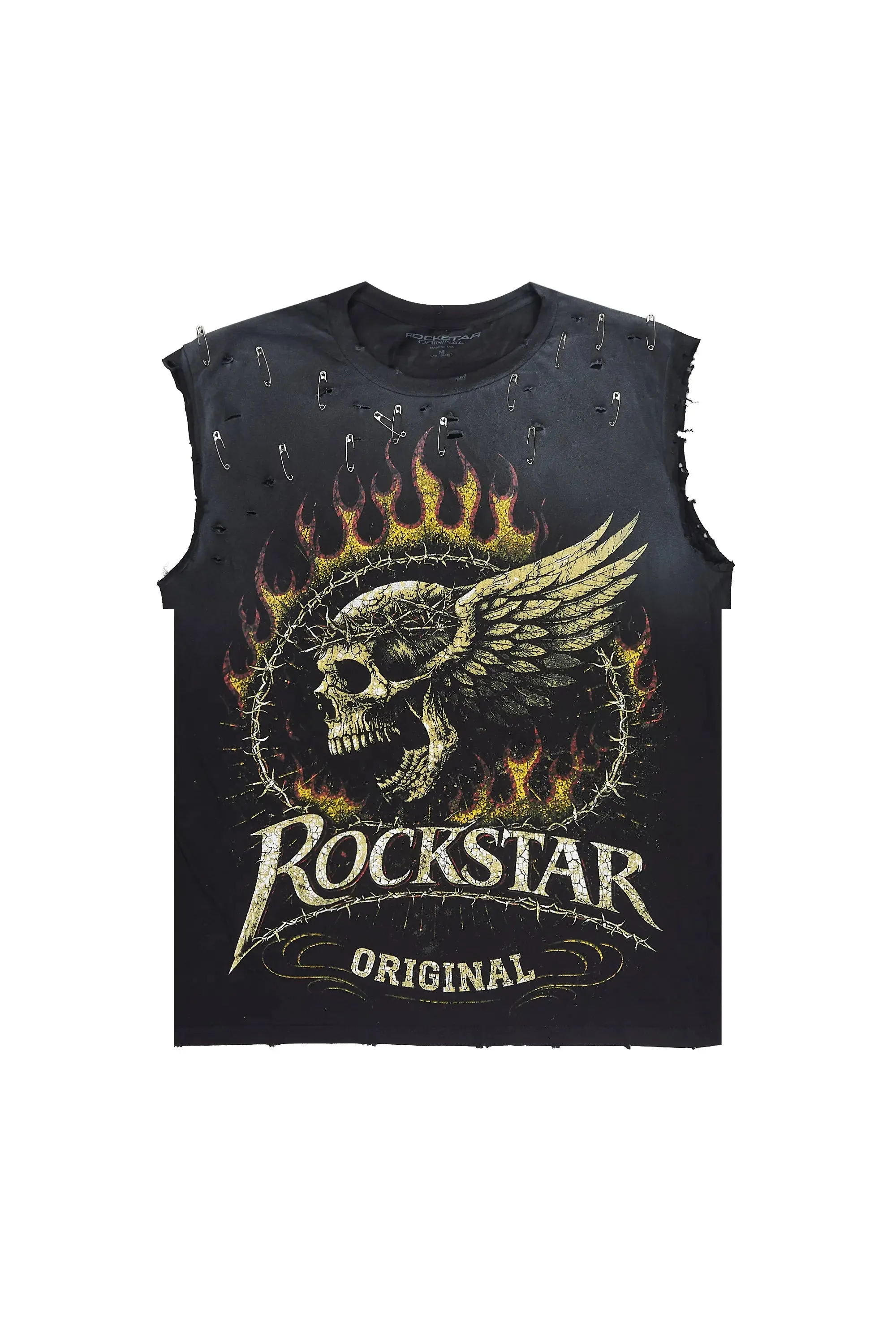 Destan Black Oversized Cut Off T-Shirt sold by Rockstar Original