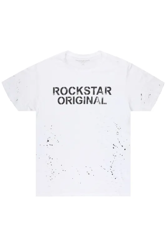 Reign White Oversized Graphic T-Shirt made by Rockstar Original