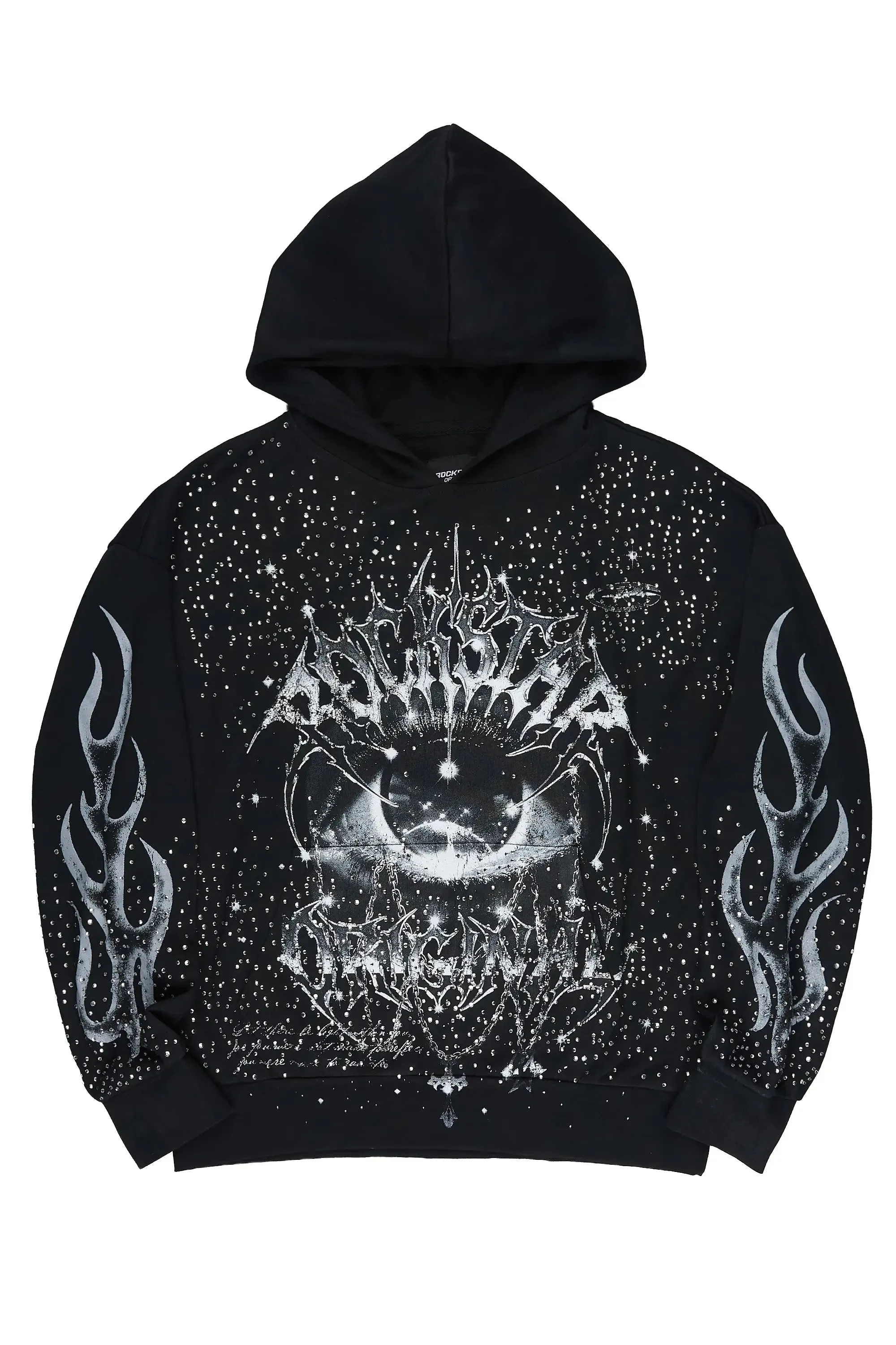 Malykz Black Rhinestone Graphic Hoodie sold by Rockstar Original