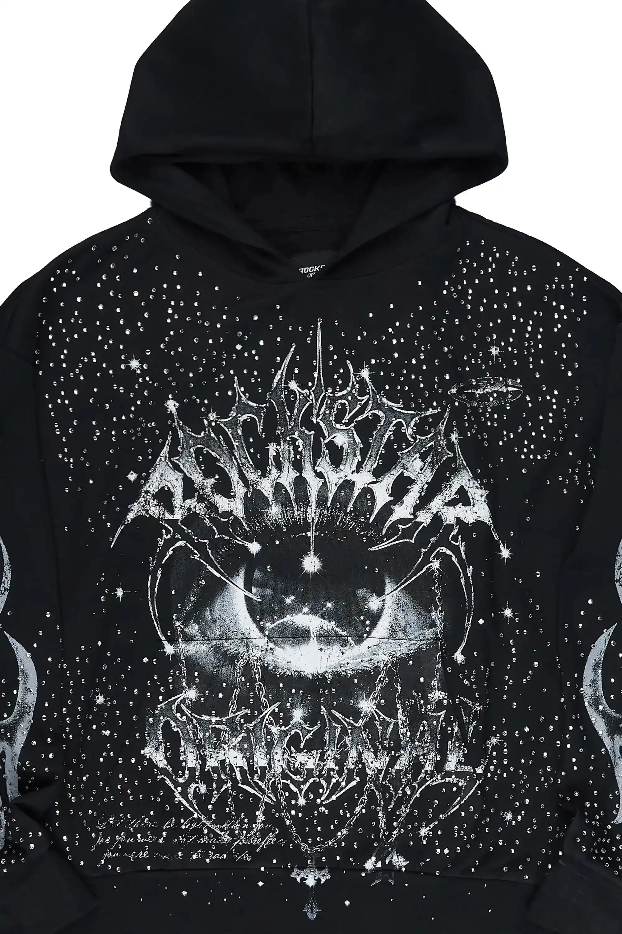 Malykz Black Rhinestone Graphic Hoodie sold by Rockstar Original product image thumbnail 2