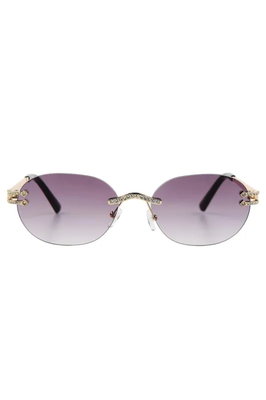 Draky Black/Gold Oval Sunglass made by Rockstar Original