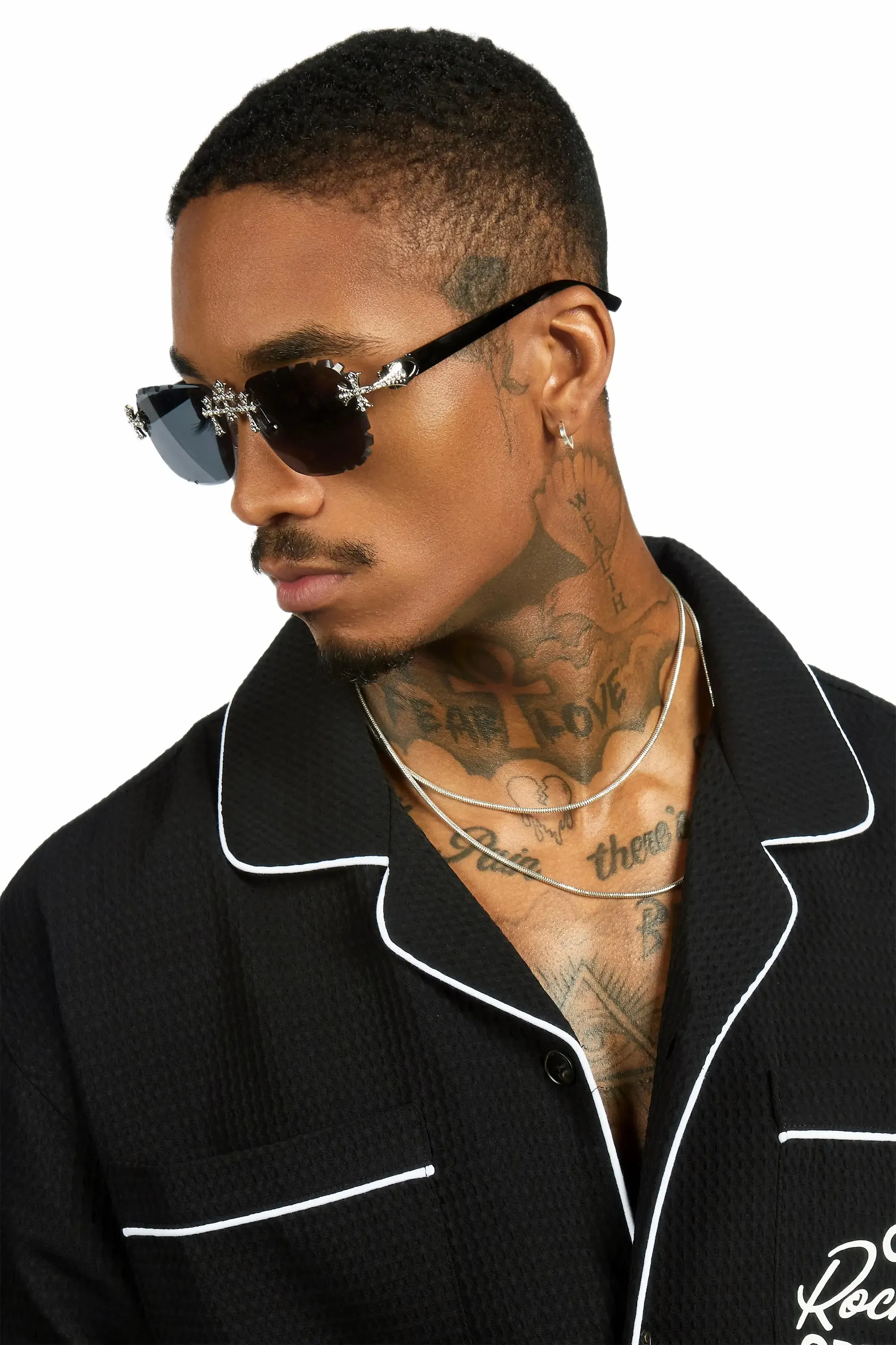 Jerz Black/Silver Square Rectangle Sunglass sold by Rockstar Original product image thumbnail 2