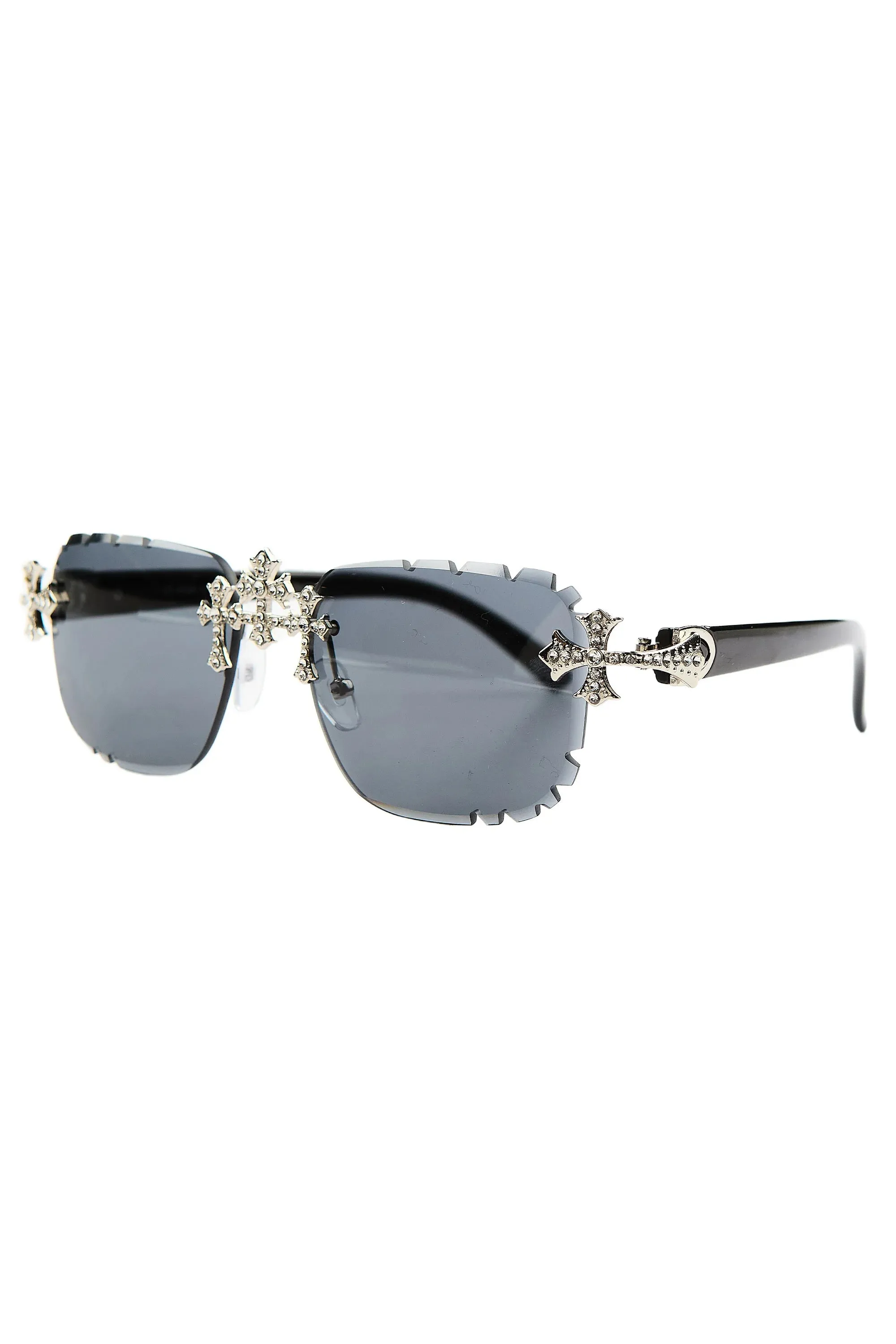 Jerz Black/Silver Square Rectangle Sunglass sold by Rockstar Original product image thumbnail 5