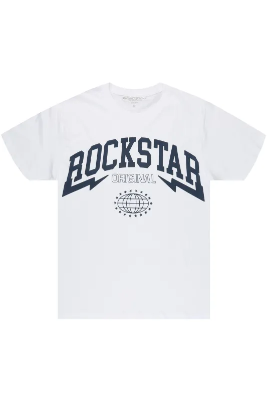 Stori White/ Navy Graphic T-Shirt made by Rockstar Original