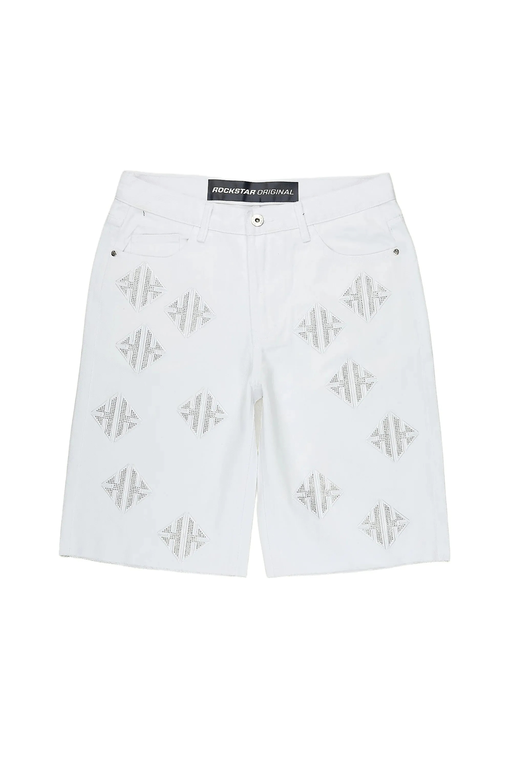 Chelot White Rhinestones Denim Short sold by Rockstar Original product image thumbnail 2