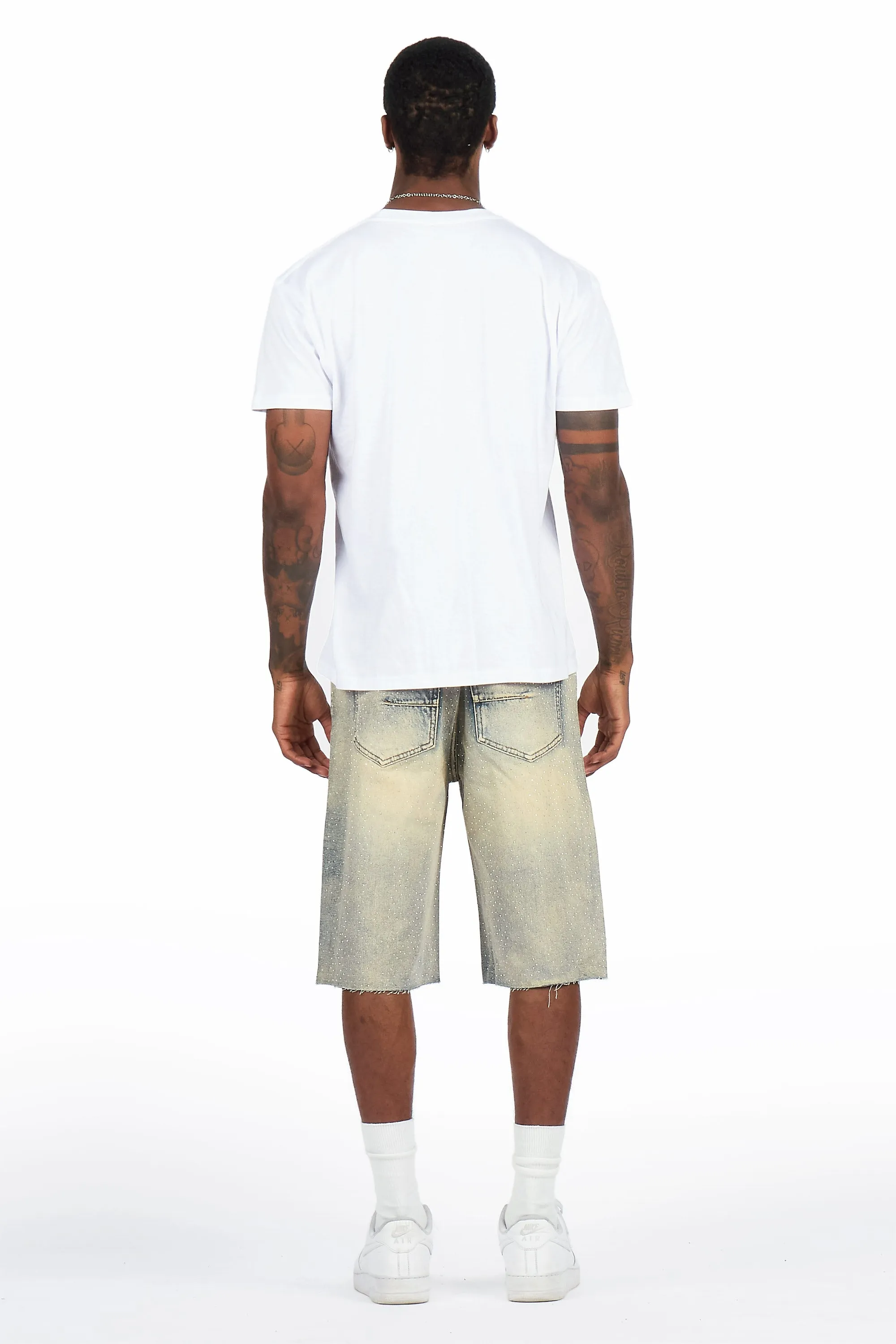 Brayan Blue Rhinestones Denim Short sold by Rockstar Original product image thumbnail 4