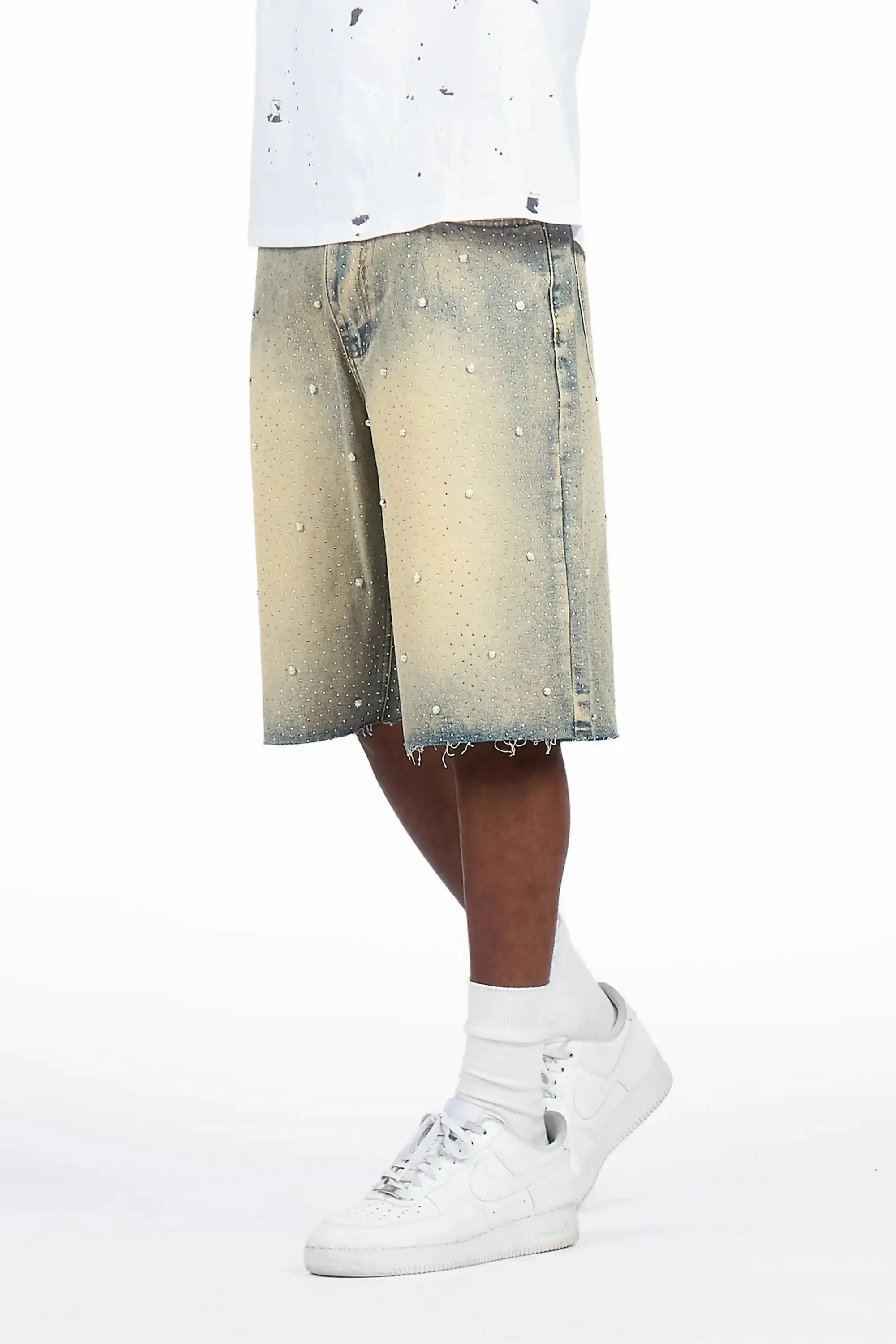 Rydell Blue Rhinestones Denim Short sold by Rockstar Original