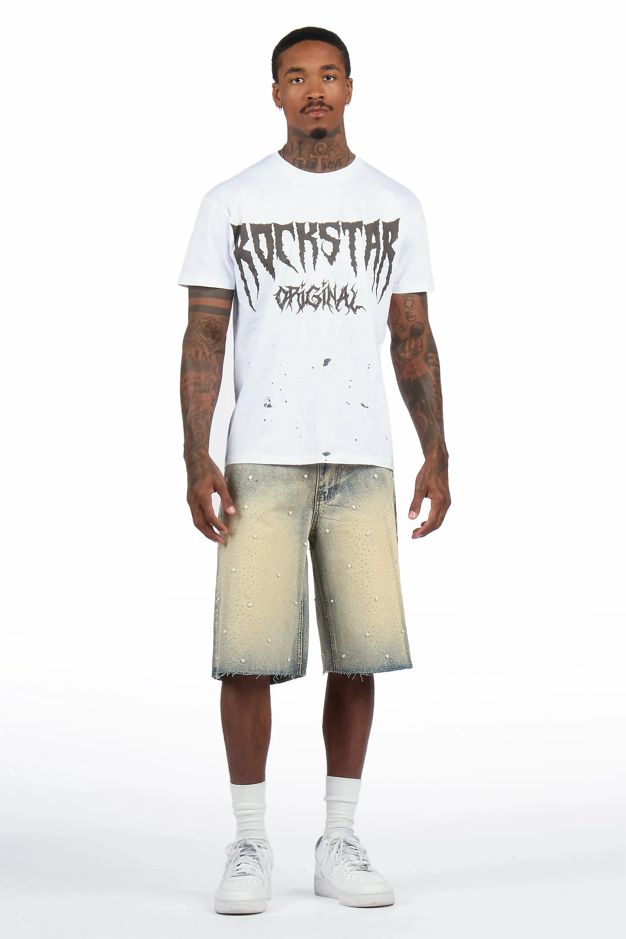 Rydell Blue Rhinestones Denim Short sold by Rockstar Original product image thumbnail 3