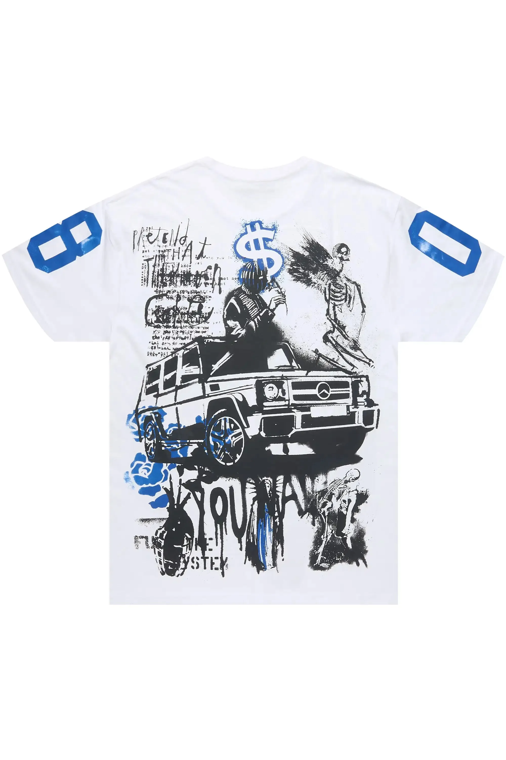 Kammile 3.0 White/Blue Oversized T-Shirt sold by Rockstar Original product image thumbnail 3