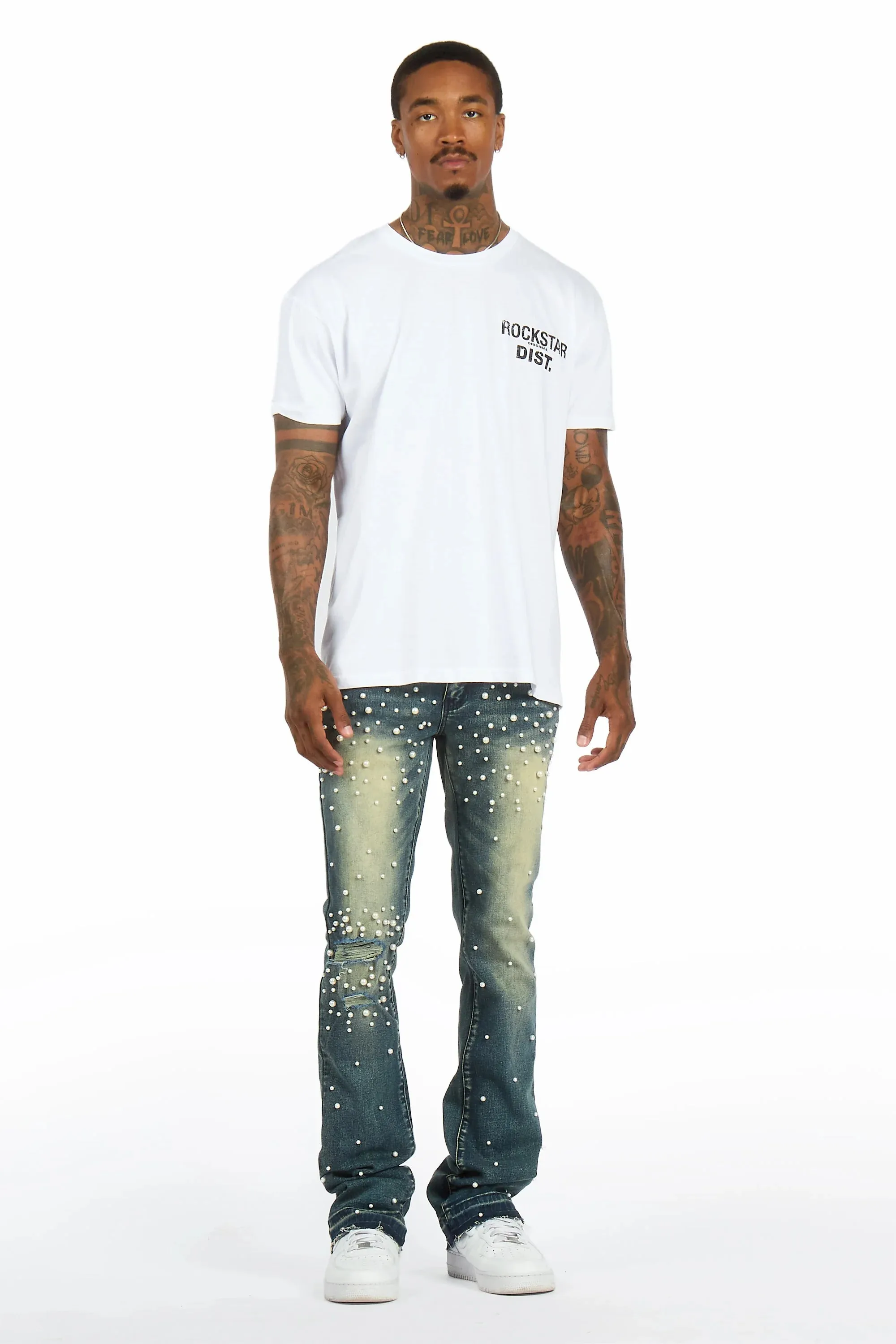 Lennux Dark Blue Pearl Stacked Fit Jean sold by Rockstar Original product image thumbnail 3