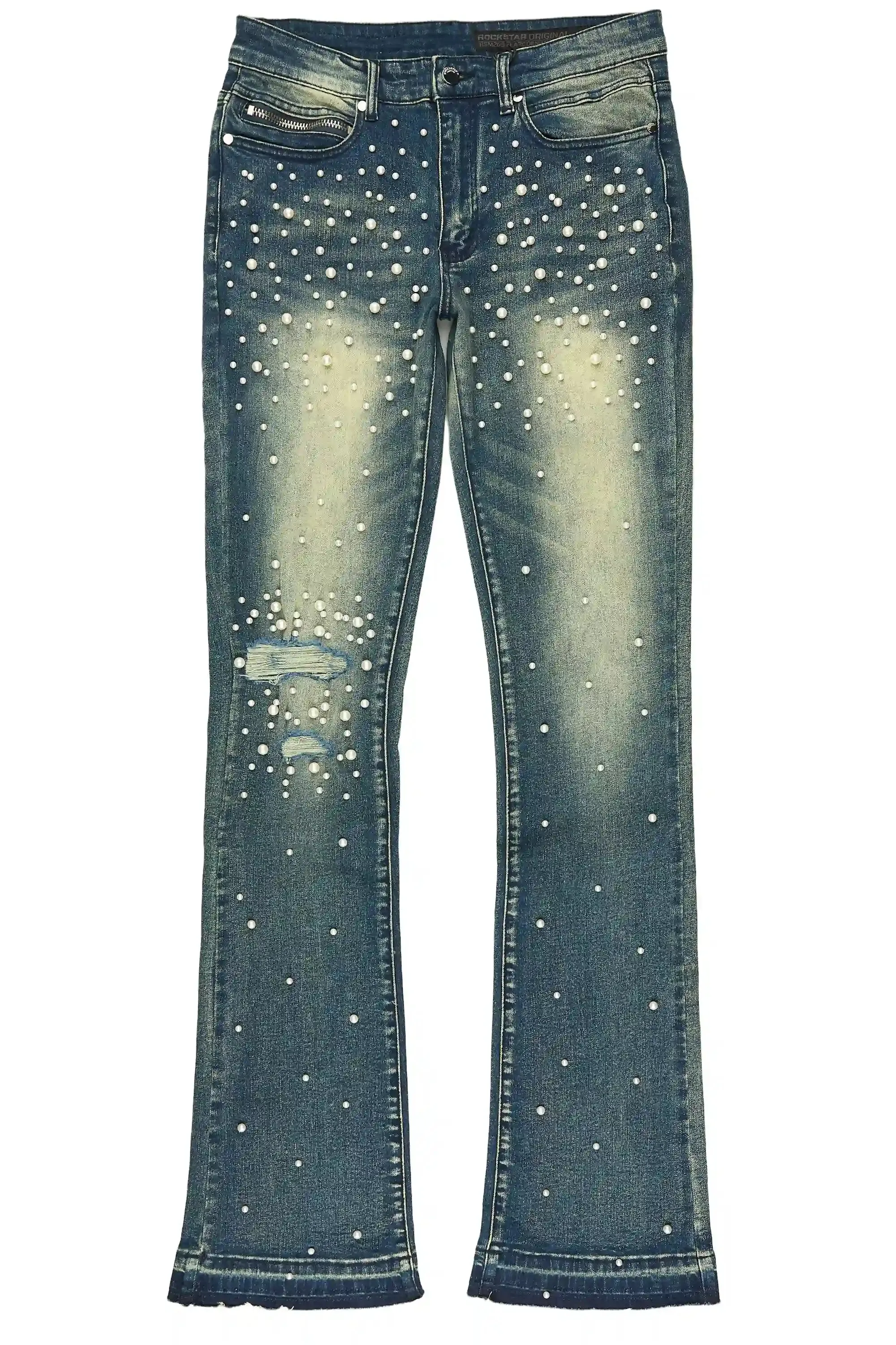 Lennux Dark Blue Pearl Stacked Fit Jean sold by Rockstar Original product image thumbnail 2