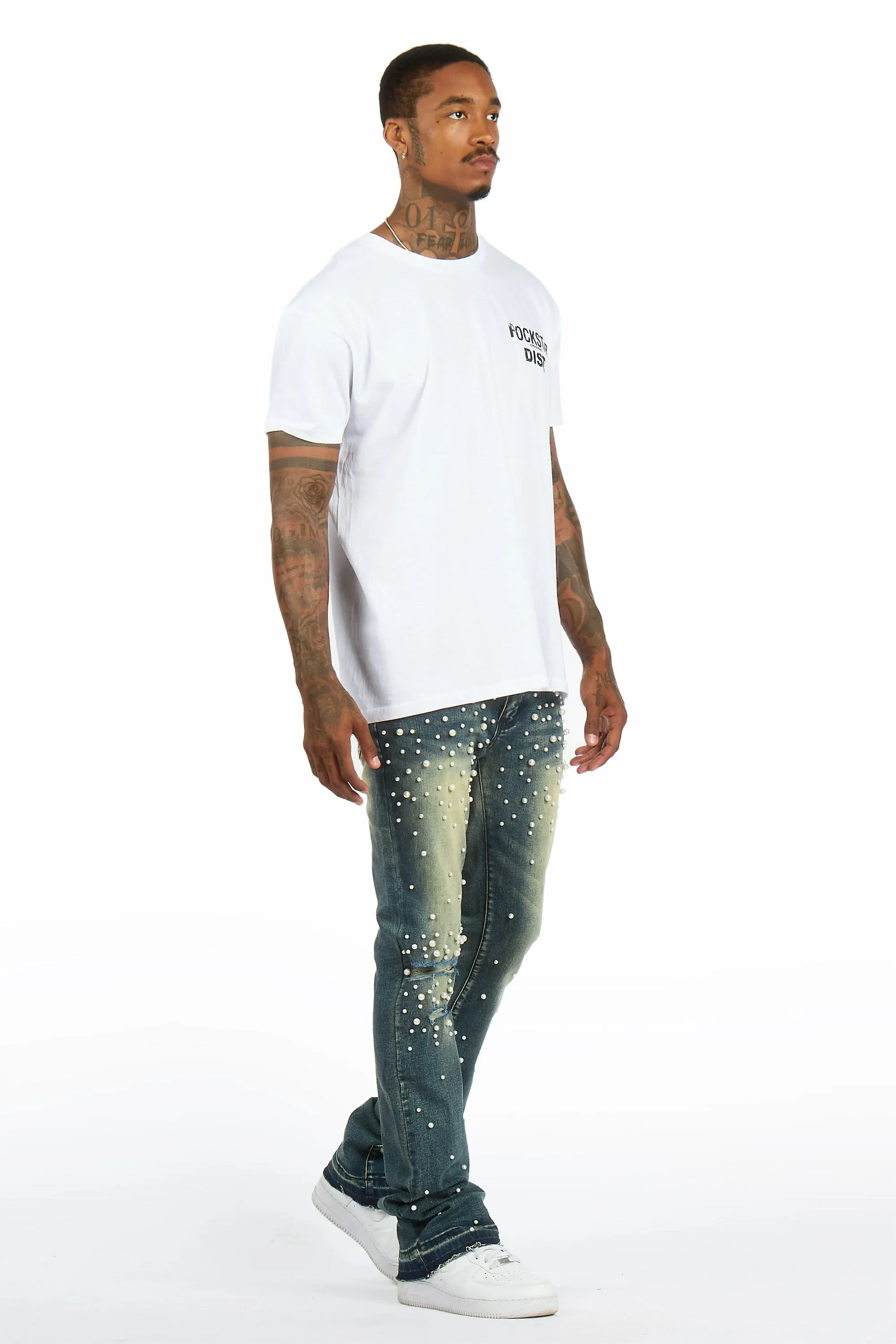 Lennux Dark Blue Pearl Stacked Fit Jean sold by Rockstar Original product image thumbnail 4