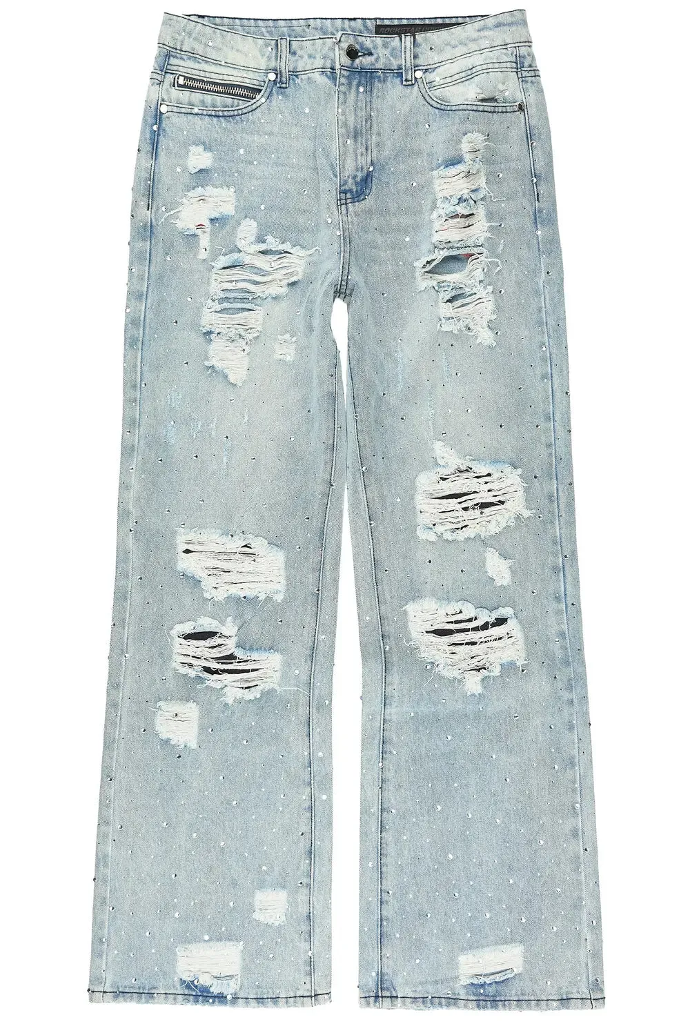 Iden Light Blue Rhinestone Baggy Fit Jean sold by Rockstar Original product image thumbnail 2