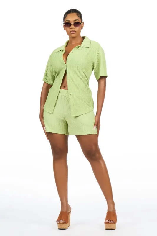 Marquitta Sage Button Up Short Set made by Rockstar Original
