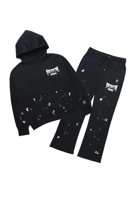 Twinkle Black/White Hoodie Relaxed Track Set made by Rockstar Original